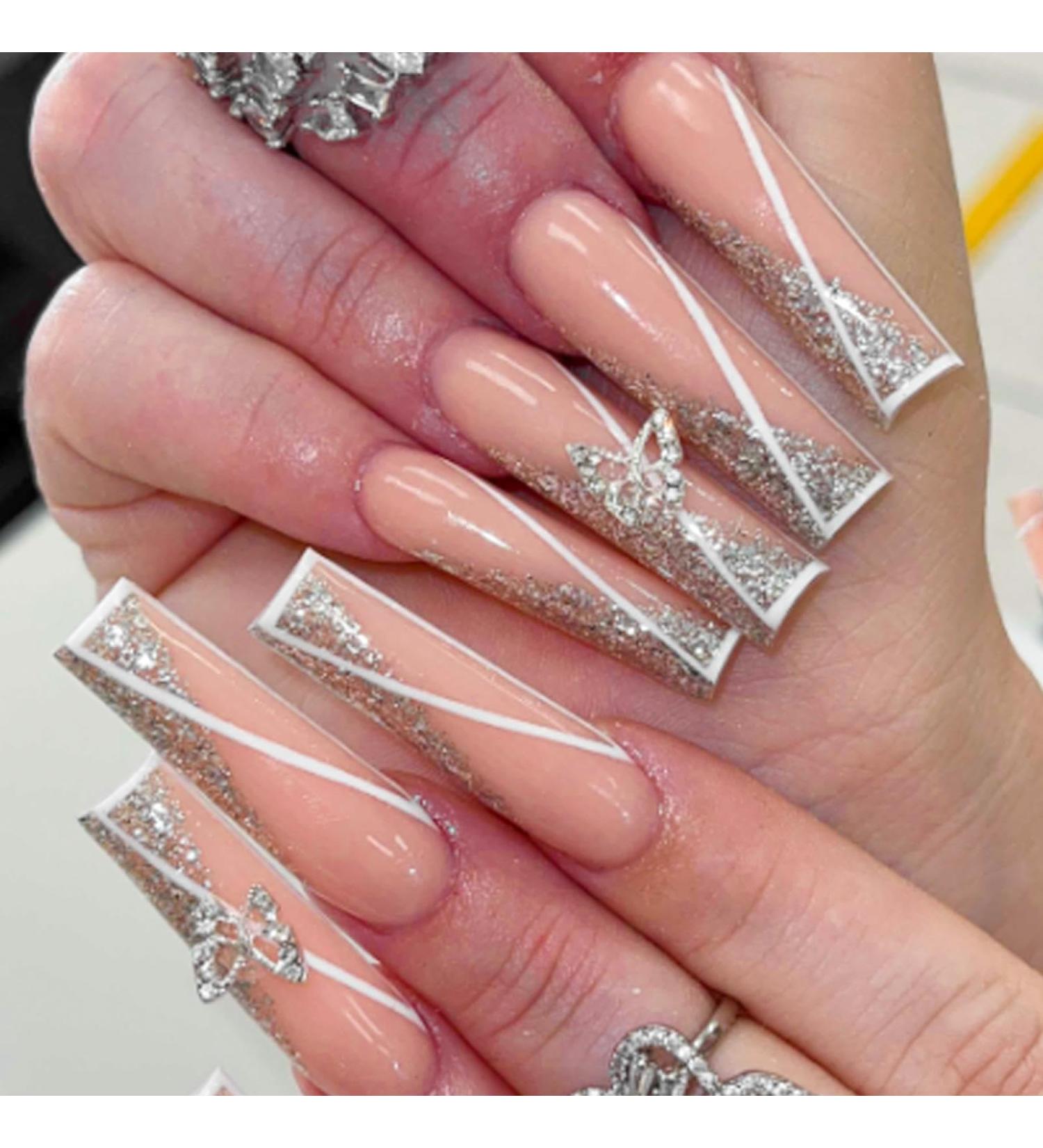 Wear Nail Art Long Butterfly Removable Fake Nail Patch - Buy Online on GoSupps.com
