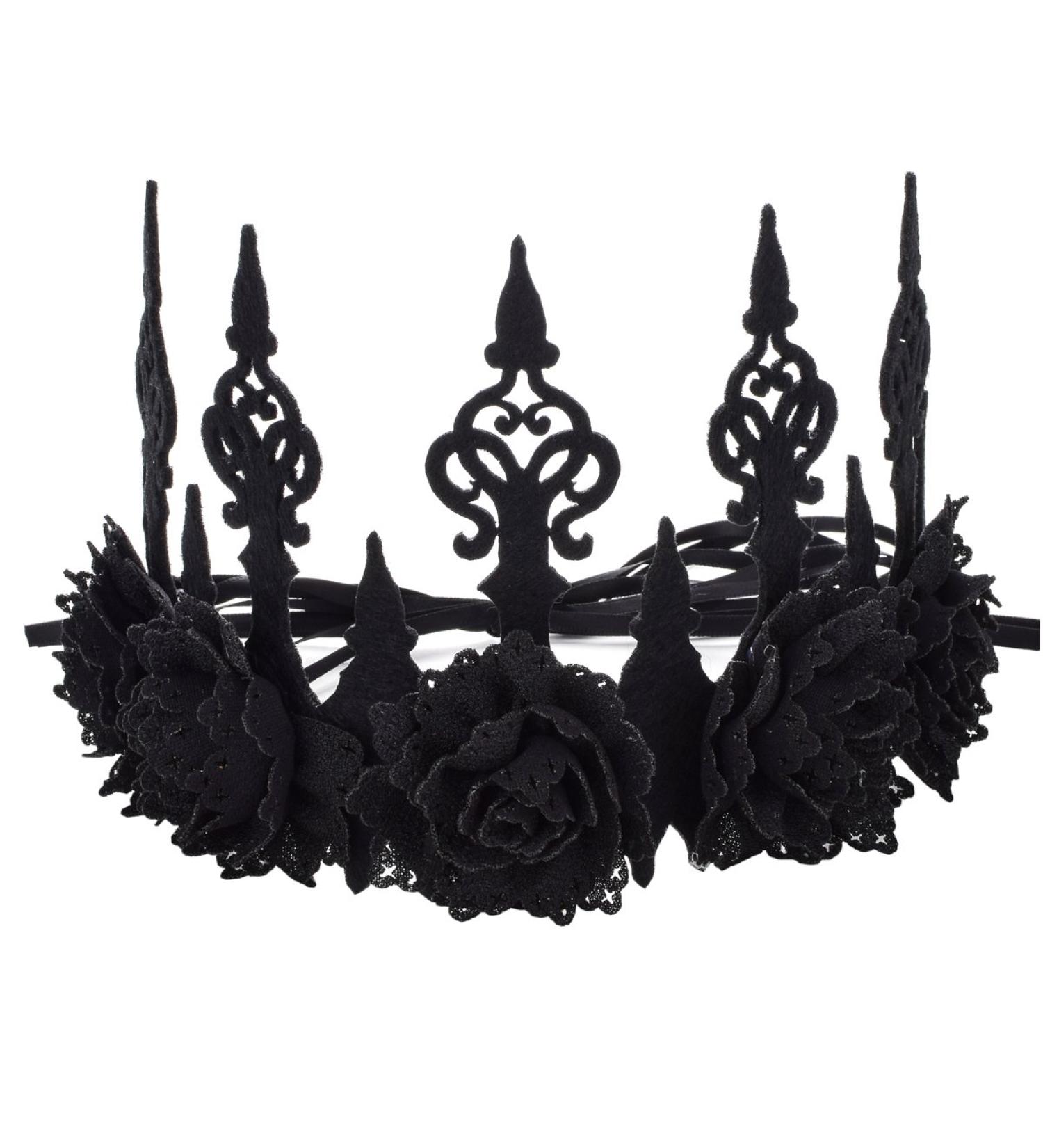 Floral Fall Rose Red Flower Crown Headband - Woodland Hair Wreath F-67 (Tiara Black) - Buy Online on GoSupps.com