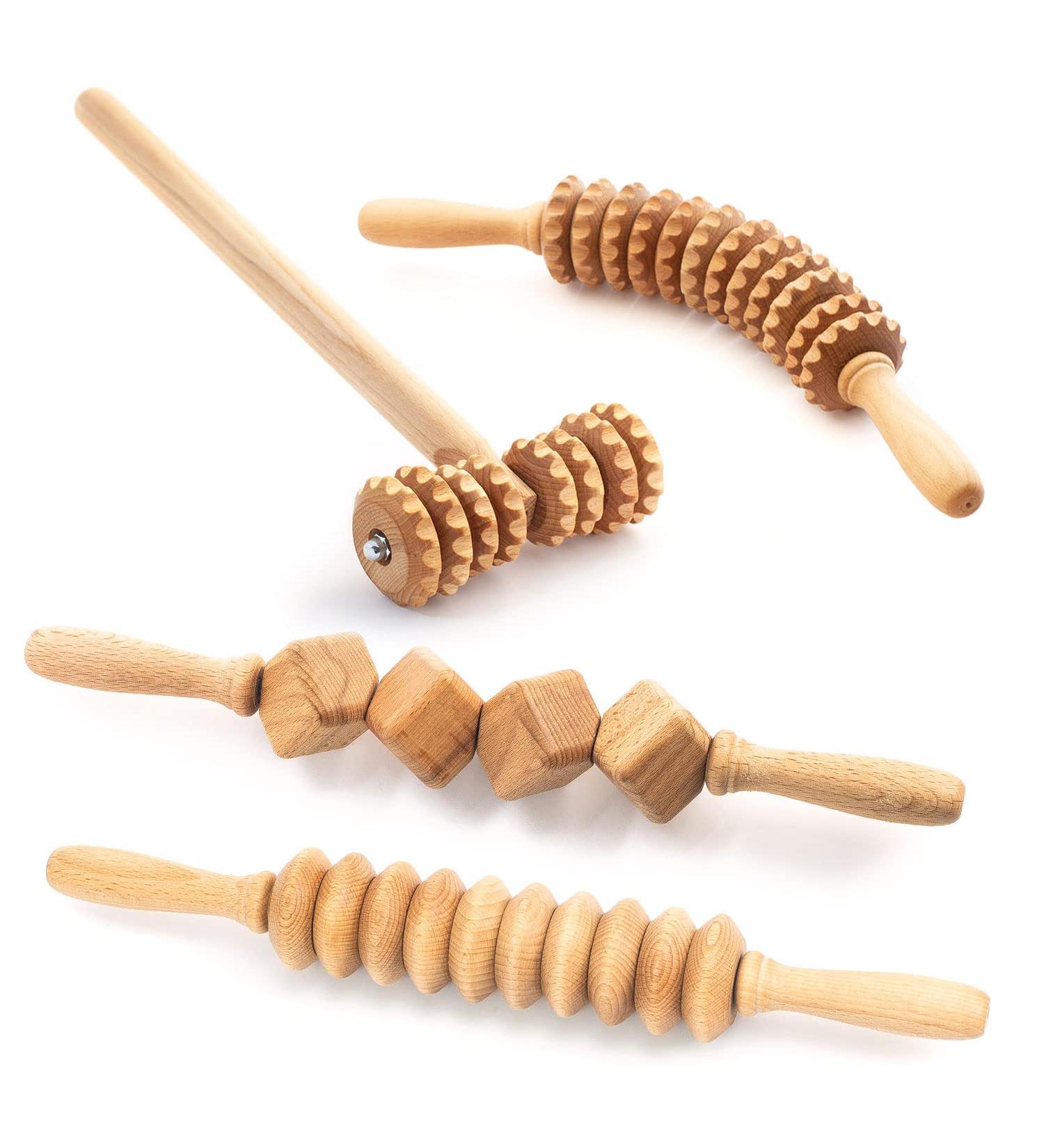 Tuuli Maderotherapy Set - Massager Roller for Cellulite & Lymphatic Drainage | Wooden Accessories for Effective Body Care - Buy Online on GoSupps.com