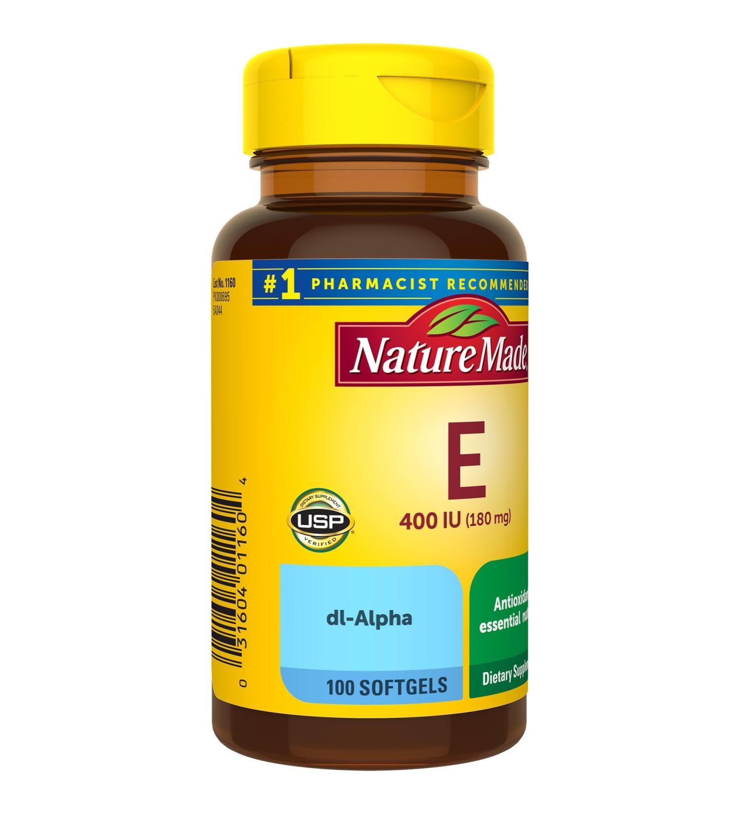 Nature Made Vitamin E 400 Iu 180 Liquid Softgels - Buy Online on GoSupps.com