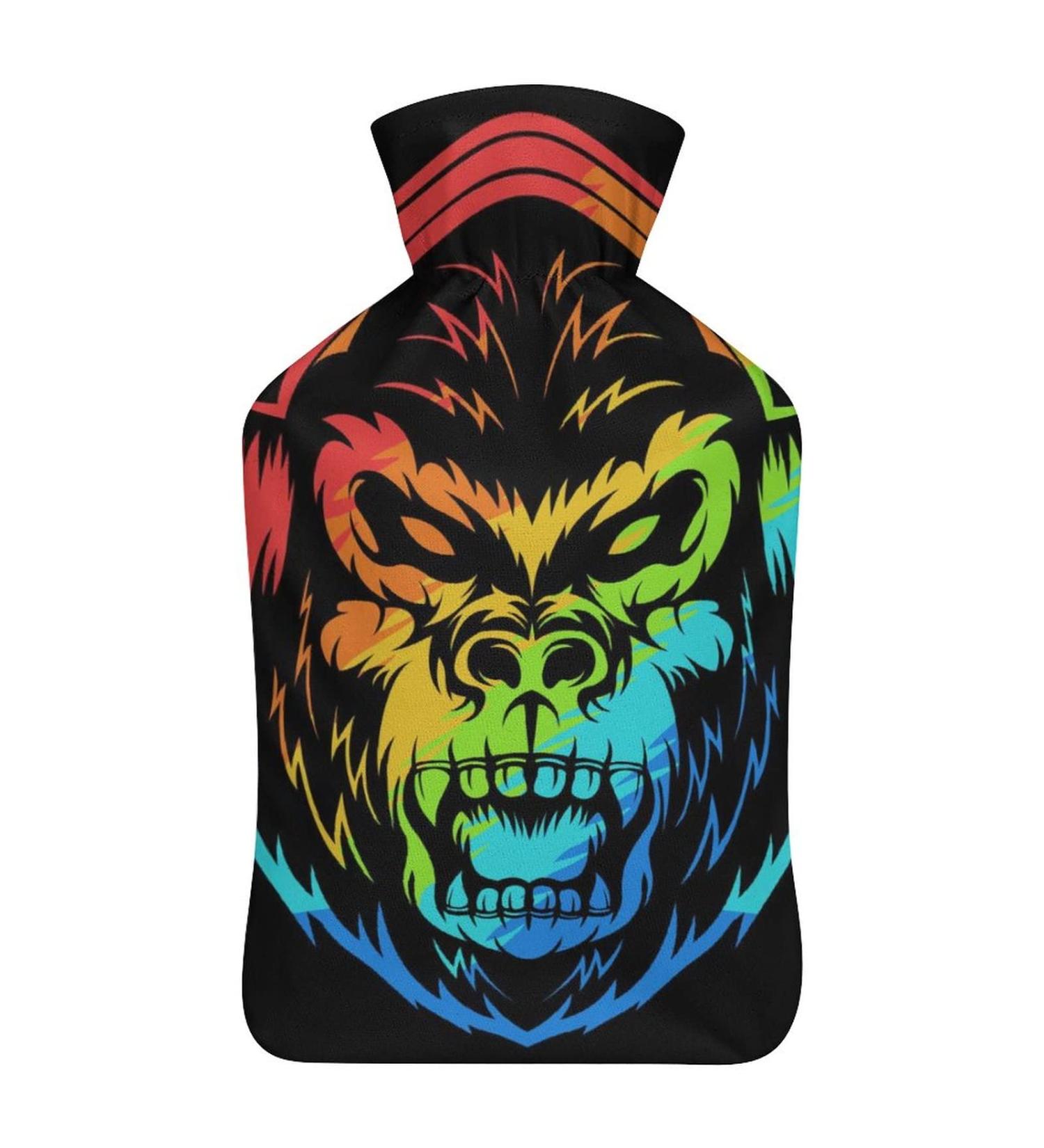 Colorful Orangutan Hot Water Bottle with Plush Cover - Ideal Hand Warmer for Adults & Kids | 26.5x15.3cm - Buy Online on GoSupps.com
