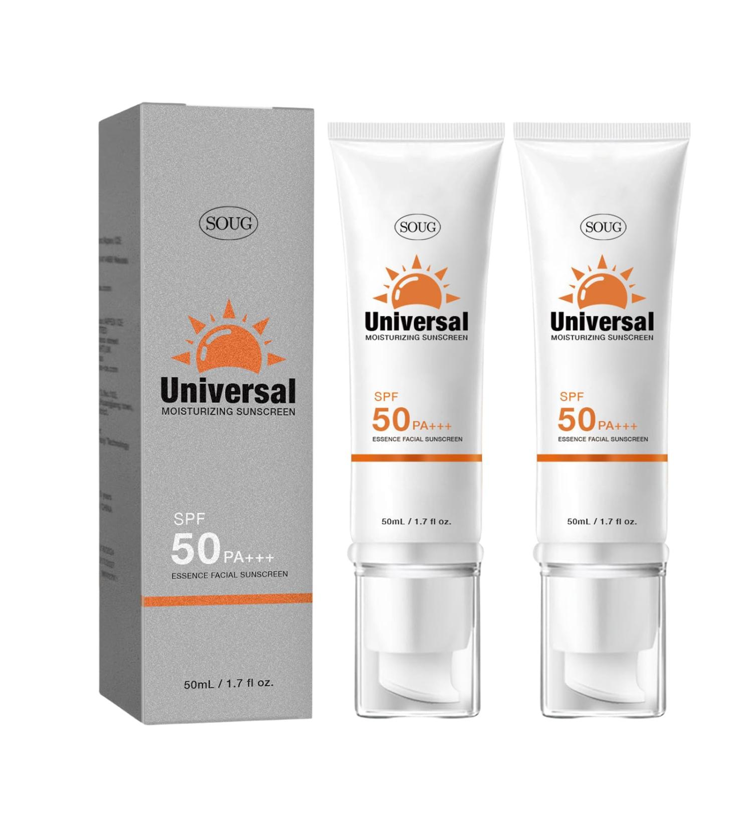 Universal Sunscreen SPF 50 PA+++ | Non-Sticky Color Protector UV Defense for All Skin Types | 2-Piece Set - Buy Online on GoSupps.com
