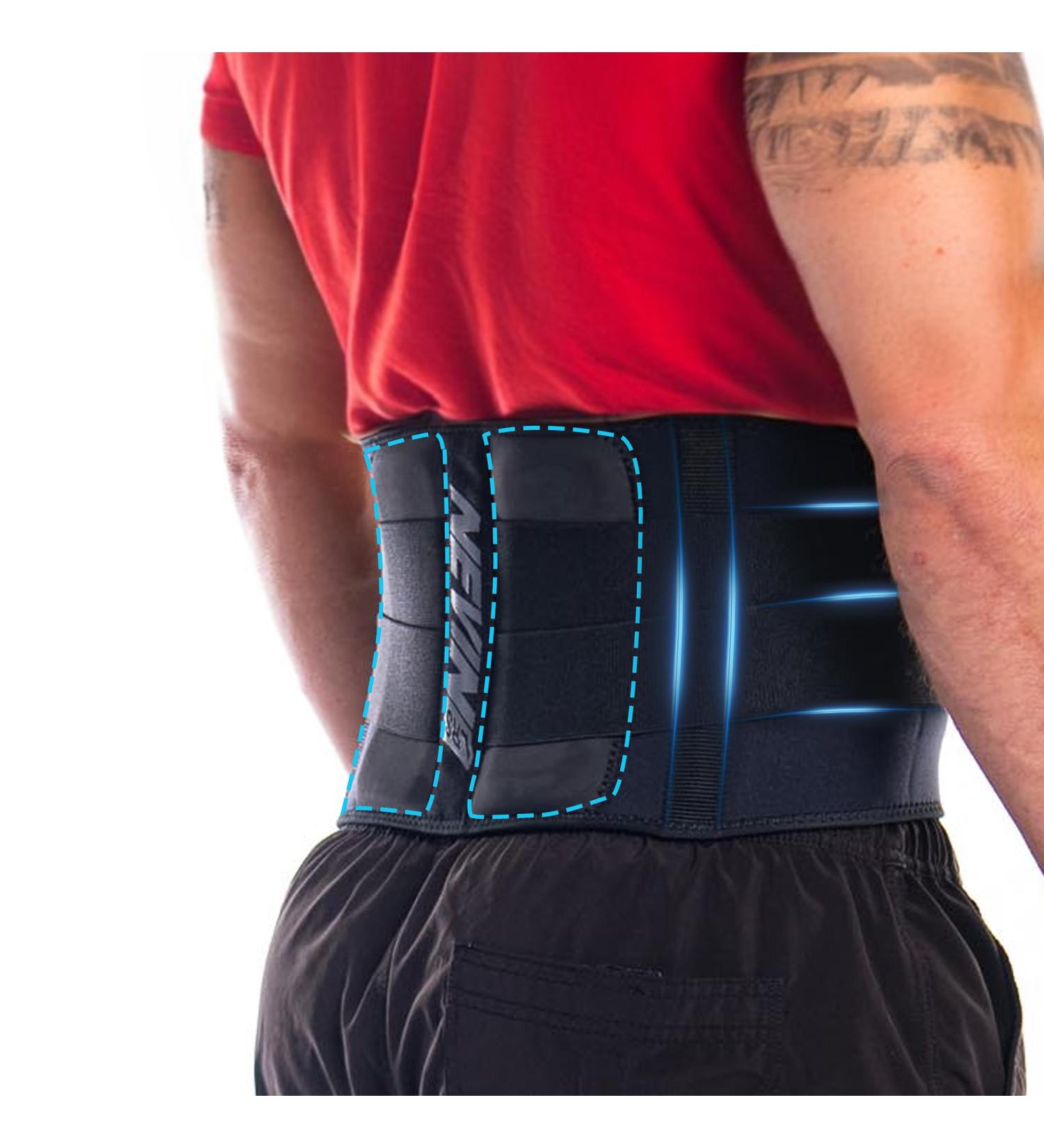 Buy Nevin Sports Medicine Lower Back Brace - Adjustable Neoprene Support Belt for Men & Women - Padded Lumbar Pain Relief - Black X-Large (38-46 Waist - Buy Online on GoSupps.com