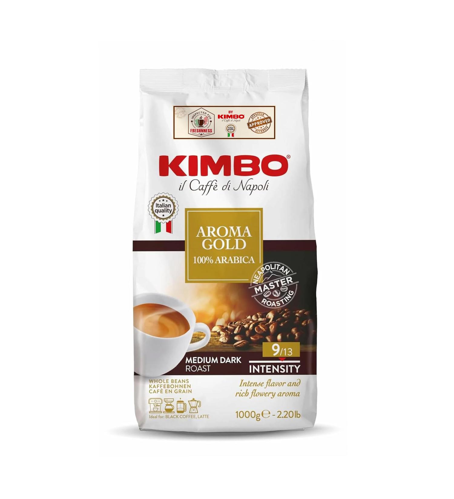 Caf en grains Kimbo Gold 100% Arabica torr faction fonc e excellent pour les latt s ou les cappuccinos sachet de 1 kg 1 kg (Lot de 1) - Buy Online on GoSupps.com