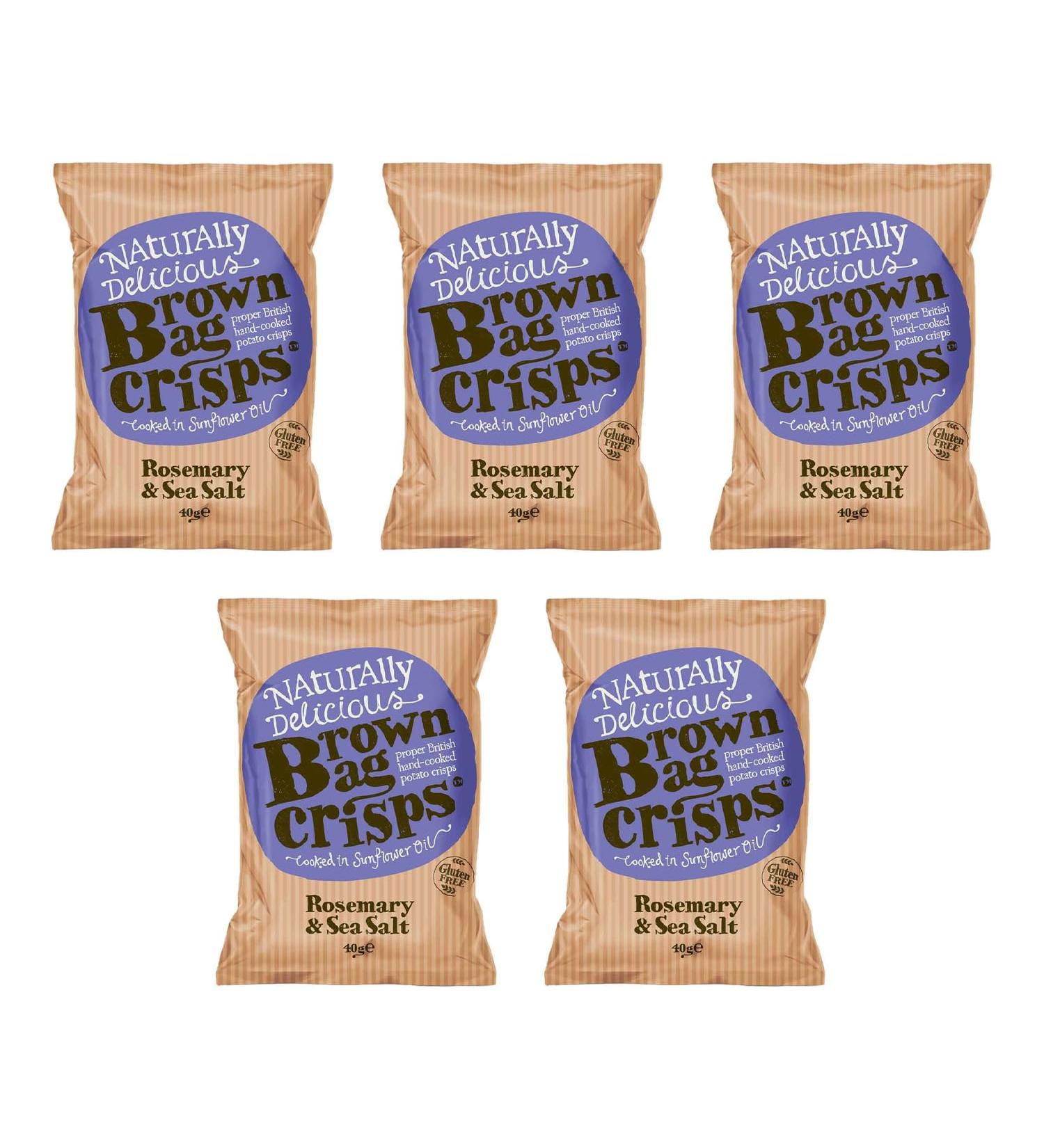 Brown Bag Crisps Rosemary & Sea Salt 40g - 5 Packs