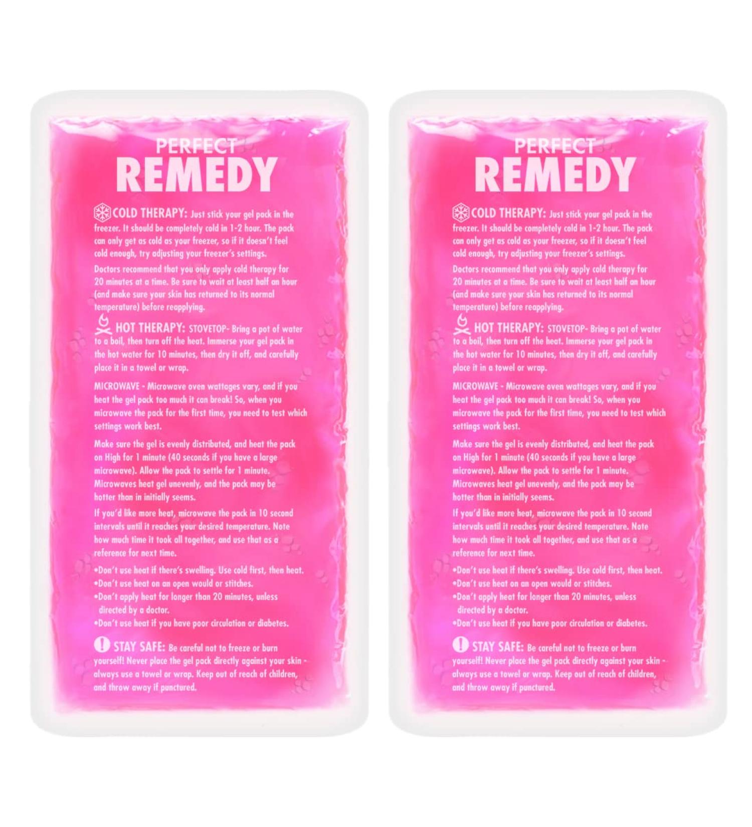 Buy Perfect Remedy Cooling Pads - Reusable Pain Relief Gel Packs for Injuries (2 Pieces Pink) - Ideal for Knees Back Neck & Ankle - Buy Online on GoSupps.com