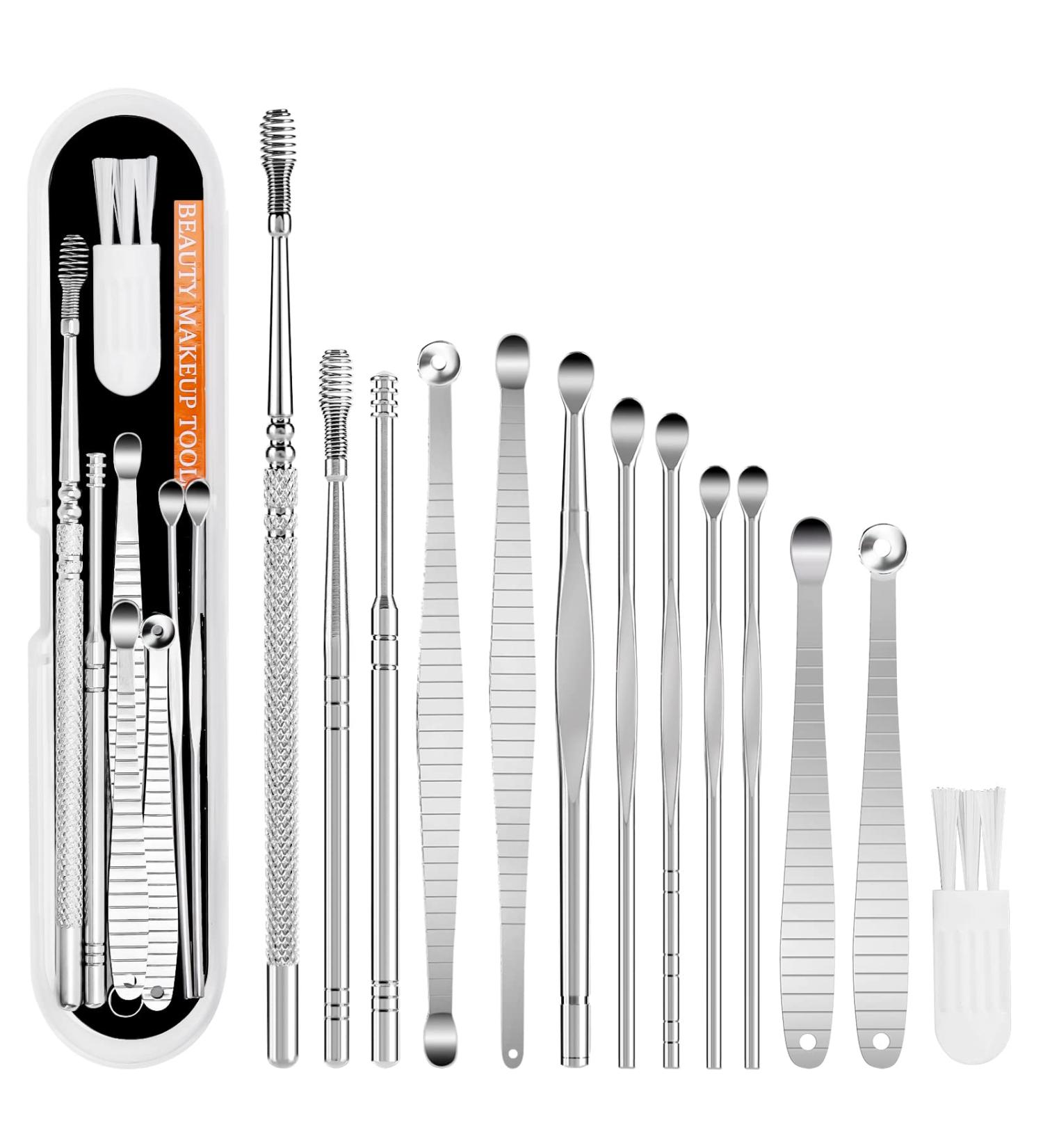 Stainless Steel Ear Wax Removal Kit - Thorough Earwax Remover (13pcs) - Buy Online on GoSupps.com