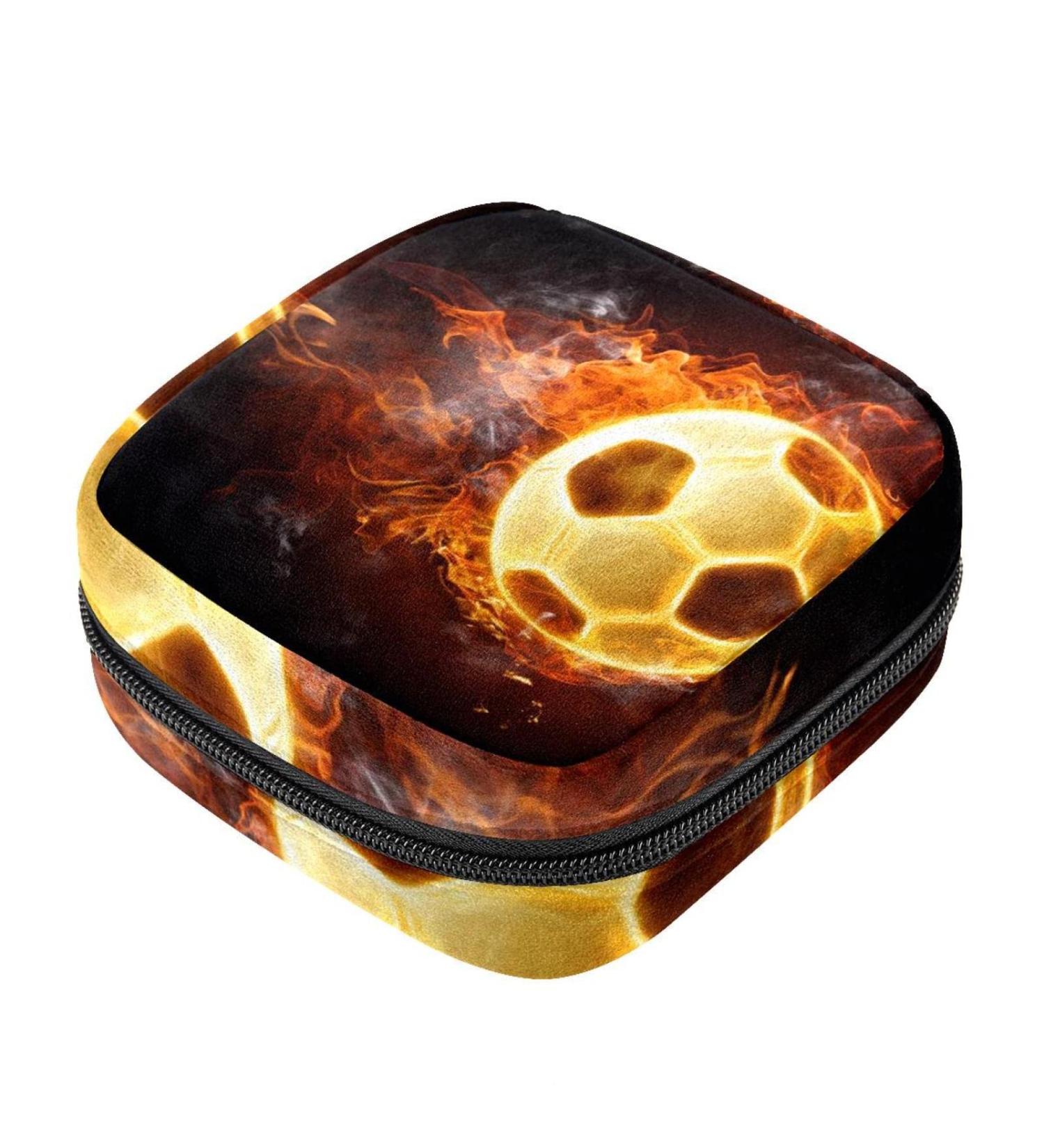 Menstrual Pad Bag with Zipper | Ladies Napkin Bag & Tampons Collection for Women & Girls | Football Design - Buy Online on GoSupps.com