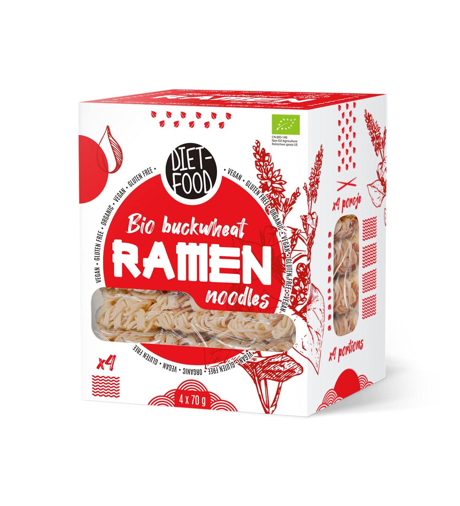 Organic Buckwheat Ramen Noodles - Vegan Fat-Free Low Calorie Diet Food (280g) - International Shipping Available - Buy Online on GoSupps.com