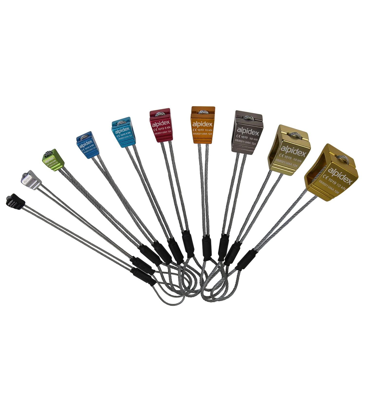 ALPIDEX 10-Piece Climbing Chocks Set | Size 1-10 Safety Clamping Devices for Trad & Clean Climbing | International Shipping - Buy Online on GoSupps.com