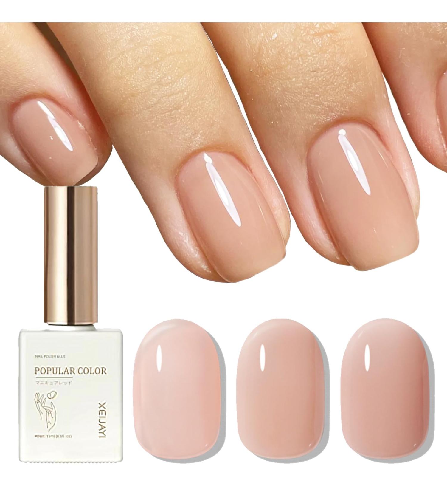 Nude Gel Nail Polish Pink Jelly Natural Transparent French Manicure Gel Nail Polish 15ML Nude Neutral Builder Gel Nail Primer Soak off LED Gel Nail Varnish for Women Girls DIY Nail Art at Home - Buy Online on GoSupps.com