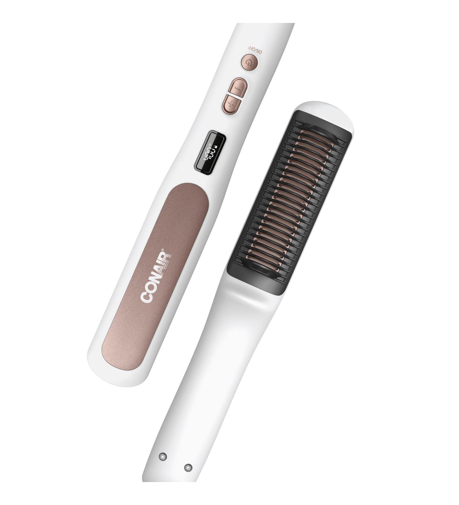 Conair Double Ceramic Straightening Brush - Heated Hair Brush for Smooth Shiny Hair | V-Shaped Bristles | International Shipping Available - Buy Online on GoSupps.com