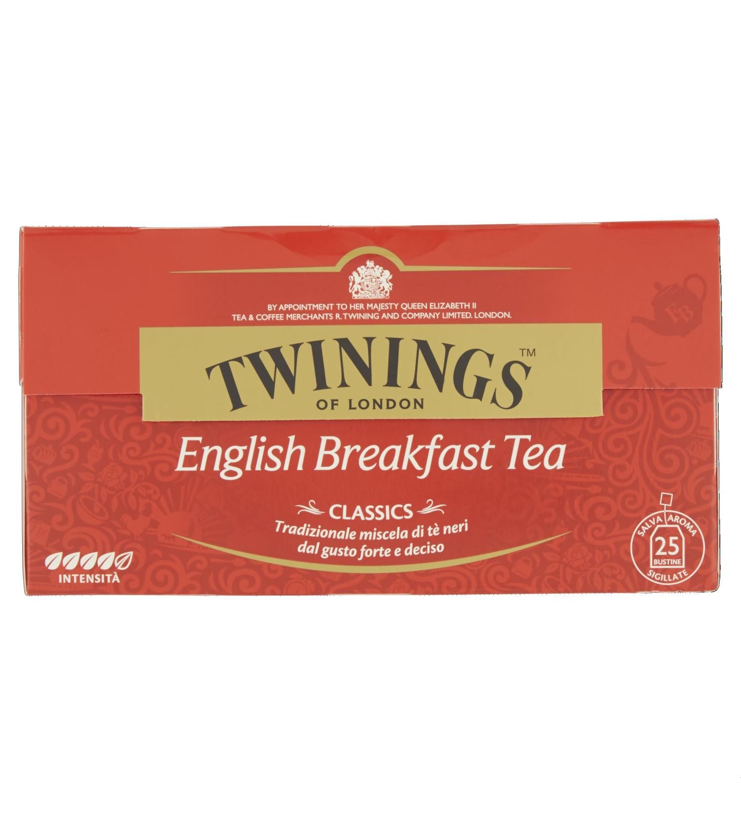 Twinings English Breakfast Tea - Premium Black Tea Bags 25 Count (50g) - Strong & High-Quality from Sri Lanka & India - Buy Online on GoSupps.com