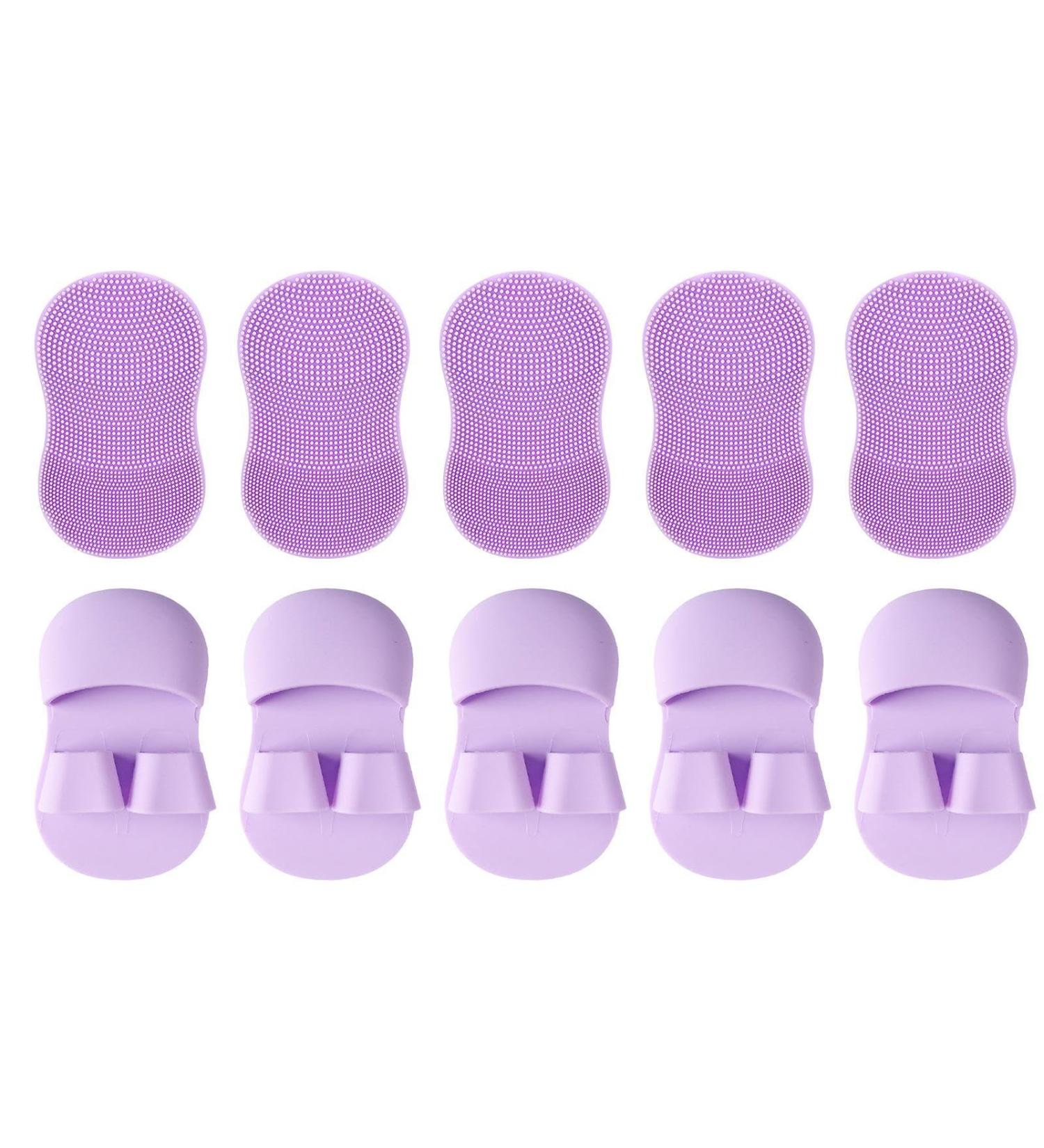 Samuliy Face Scrubber Manual - 10 Finger Handle Face Silicone Scrubber Small Brush Women Men Daily Skincare Face Brush with Ergonomic Grip for Business Trip Travelling Purple - Buy Online on GoSupps.com