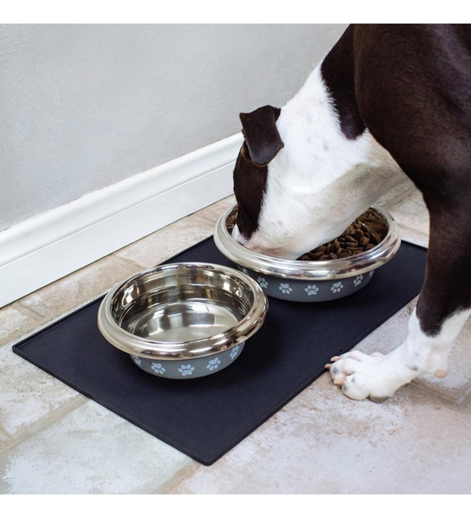 ZMVA Silicone Pet Bowl Mat Spill-Proof Pet Feeding Mats Anti-Slip Food Mat Dog Cat Placemat (19 * 12INCH BLACK) 19*12INCH BLACK - Buy Online on GoSupps.com