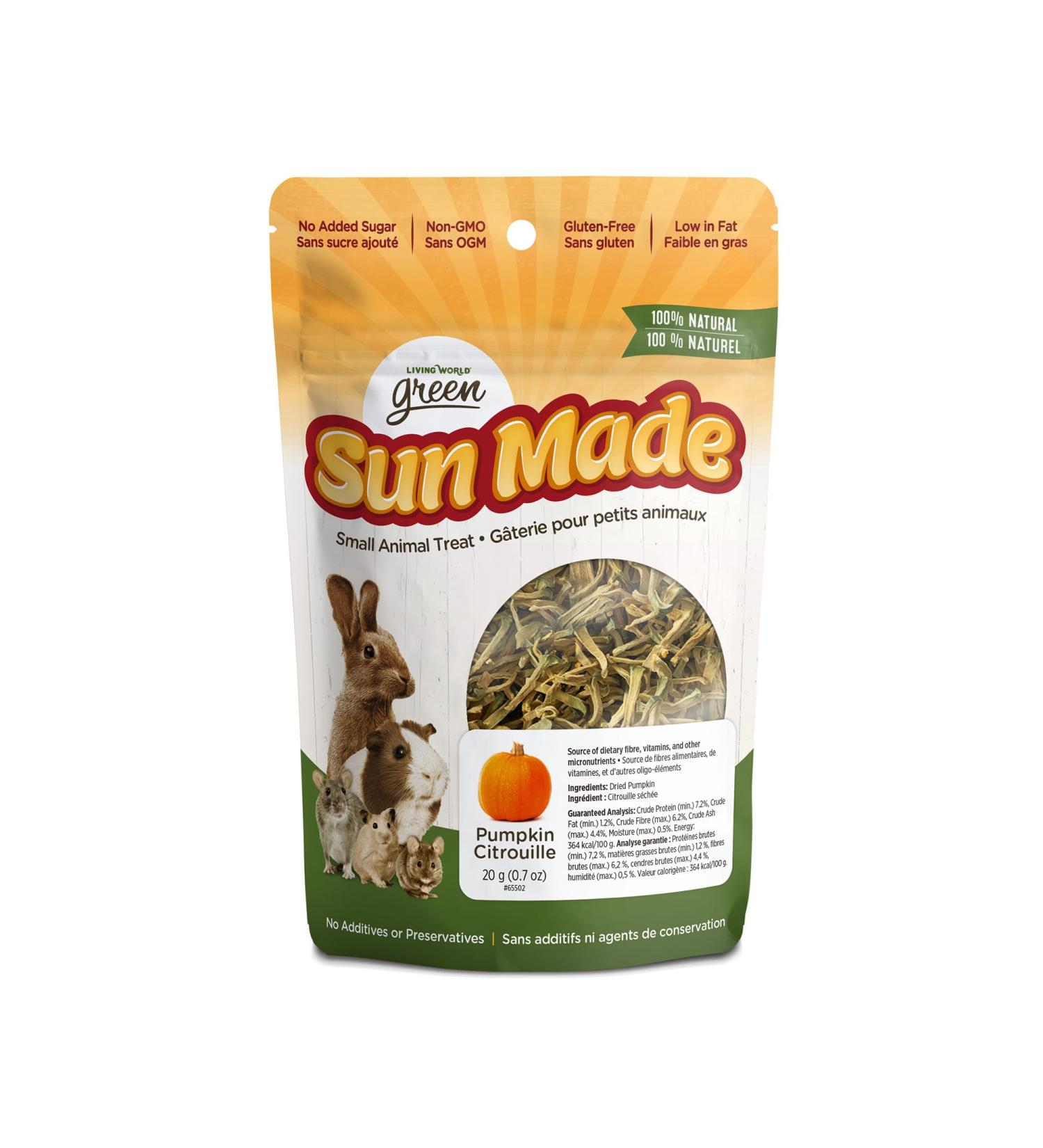 Living World Green Sun Made Small Animal Treats - Pumpkin - 20 g (0.7 oz) - Buy Online on GoSupps.com