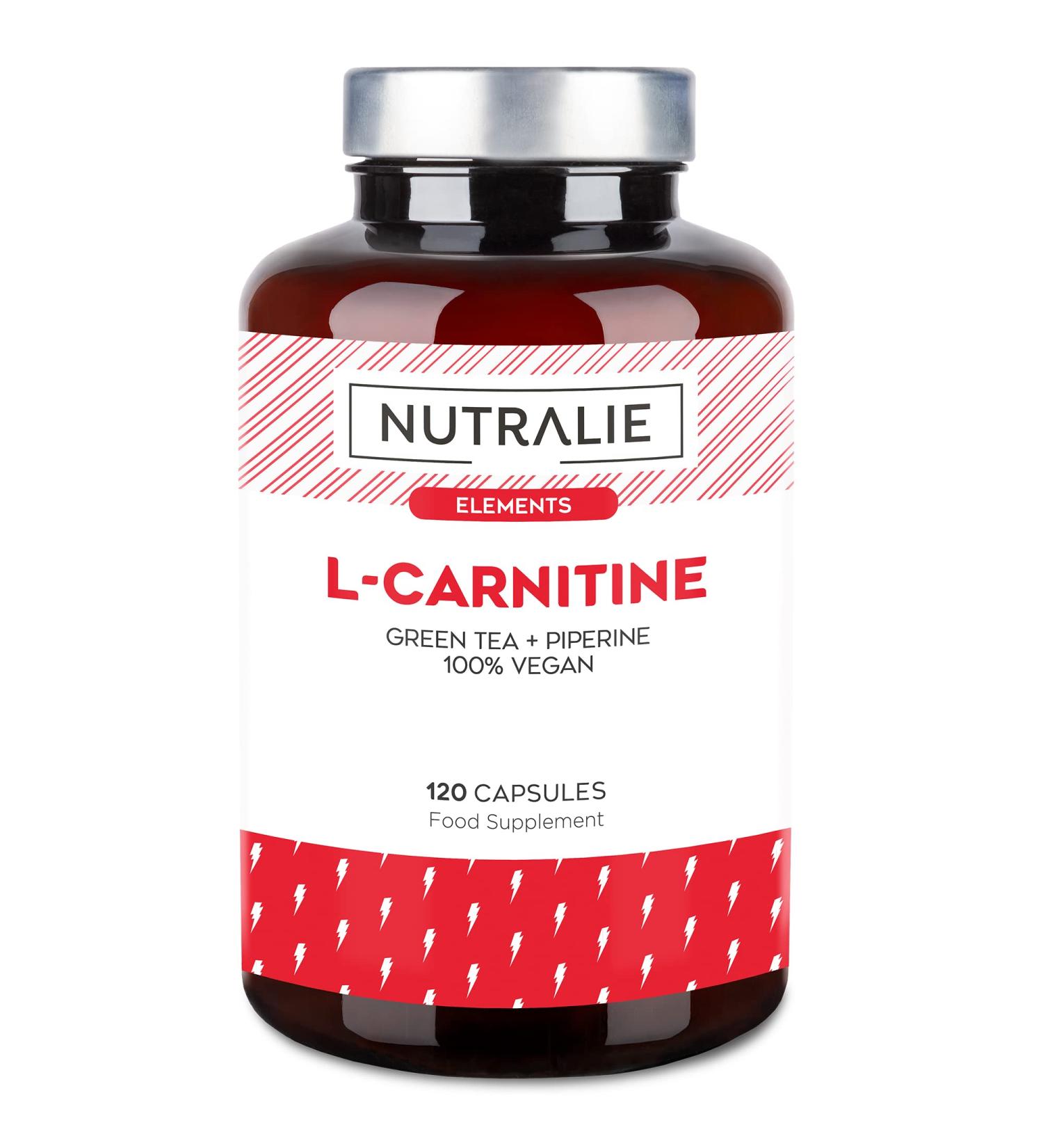 L-Carnitine High Strength Supplement | Vegan Capsules with Green Tea & Black Pepper | 120 Capsules by Nutralie - Buy Online on GoSupps.com
