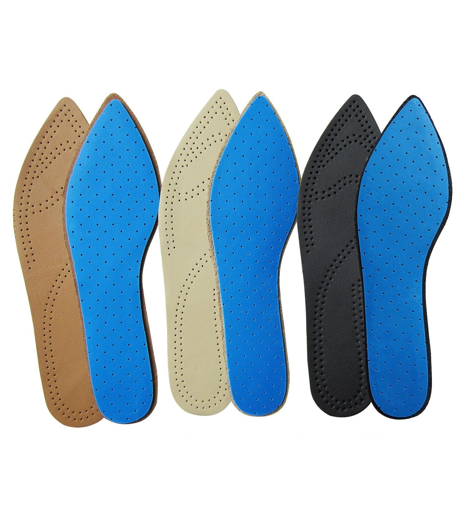 Bellcon Leather Inserts for Women - High Heels Insoles Nonslip Sole Liners Replacement - 3 Pairs in Black Brown & Beige | Size 9-10 M US - Buy Online on GoSupps.com