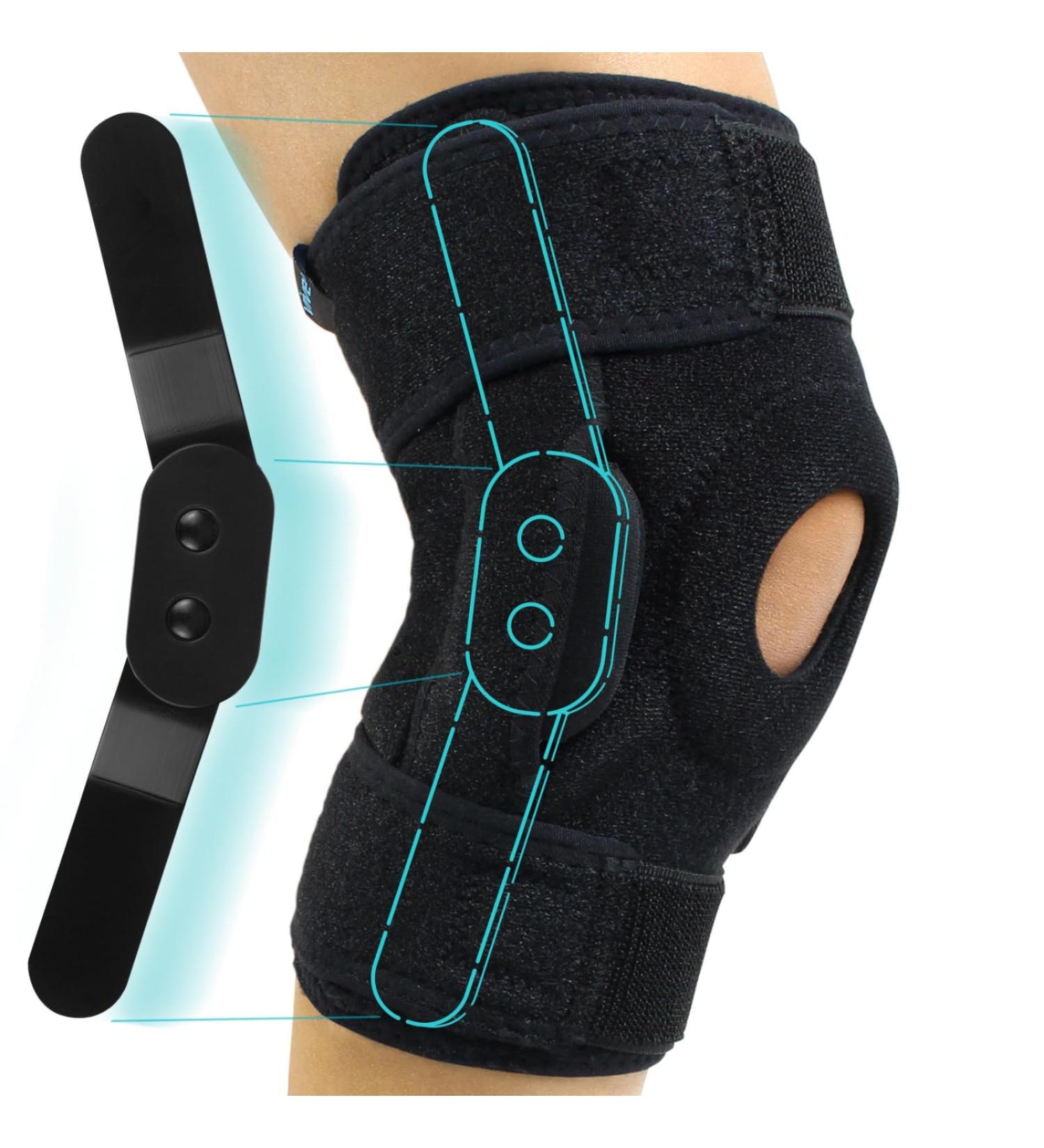 Vive Hinged Knee Brace for ACL & Meniscus Tear - Lightweight Breathable Open Patella Support with Side Stabilizers - Adjustable Comfort for Men & Women - Small Size - Buy Online on GoSupps.com