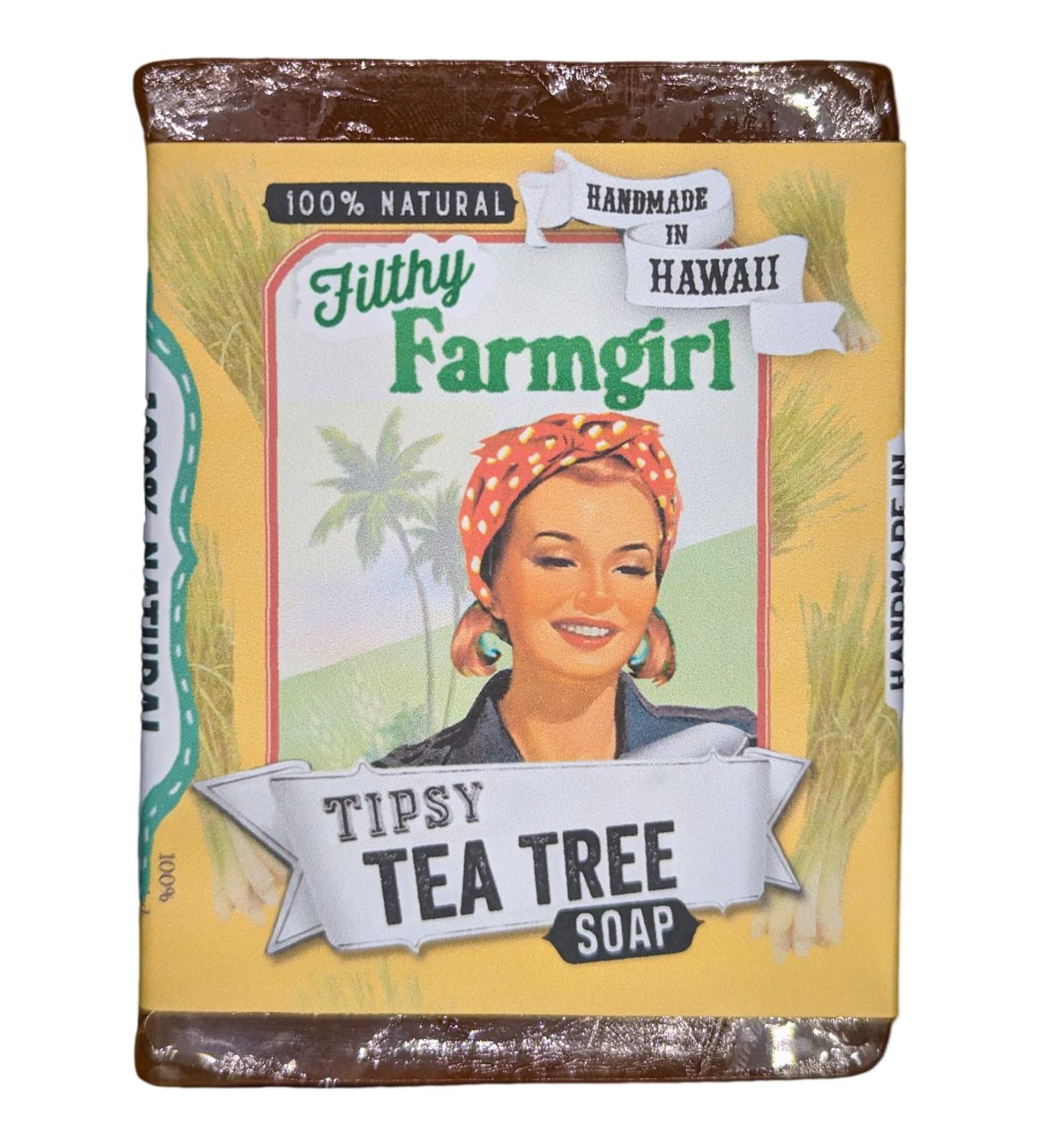 Tipsy Tea Tree Soap Bar - Yellow 5 oz | Natural Antiseptic & Moisturizing Soap for Clear Skin | Buy Internationally - Buy Online on GoSupps.com