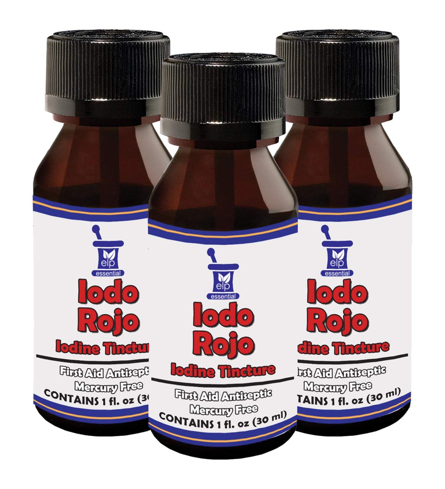 Iodine Tincture Red 1 Oz 3 Pack - First Aid Antiseptic Iodo Rojo - Buy Online on GoSupps.com