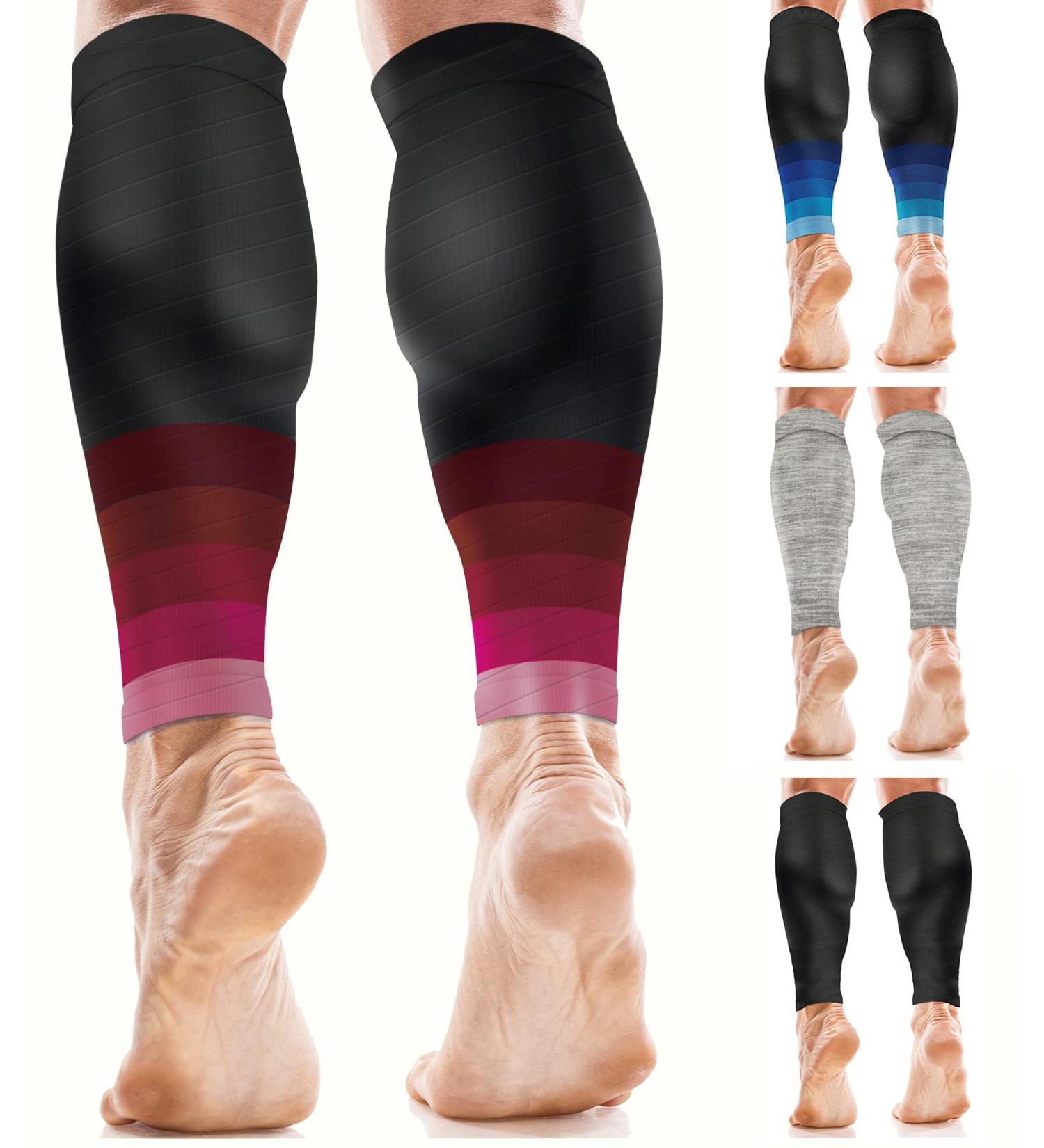 aZengear Calf Compression Sleeves for Men & Women - Shin Splint and Calf Support Brace - Leg Sleeves for Muscle Cramps - L-XL Pink Black - Buy Online on GoSupps.com