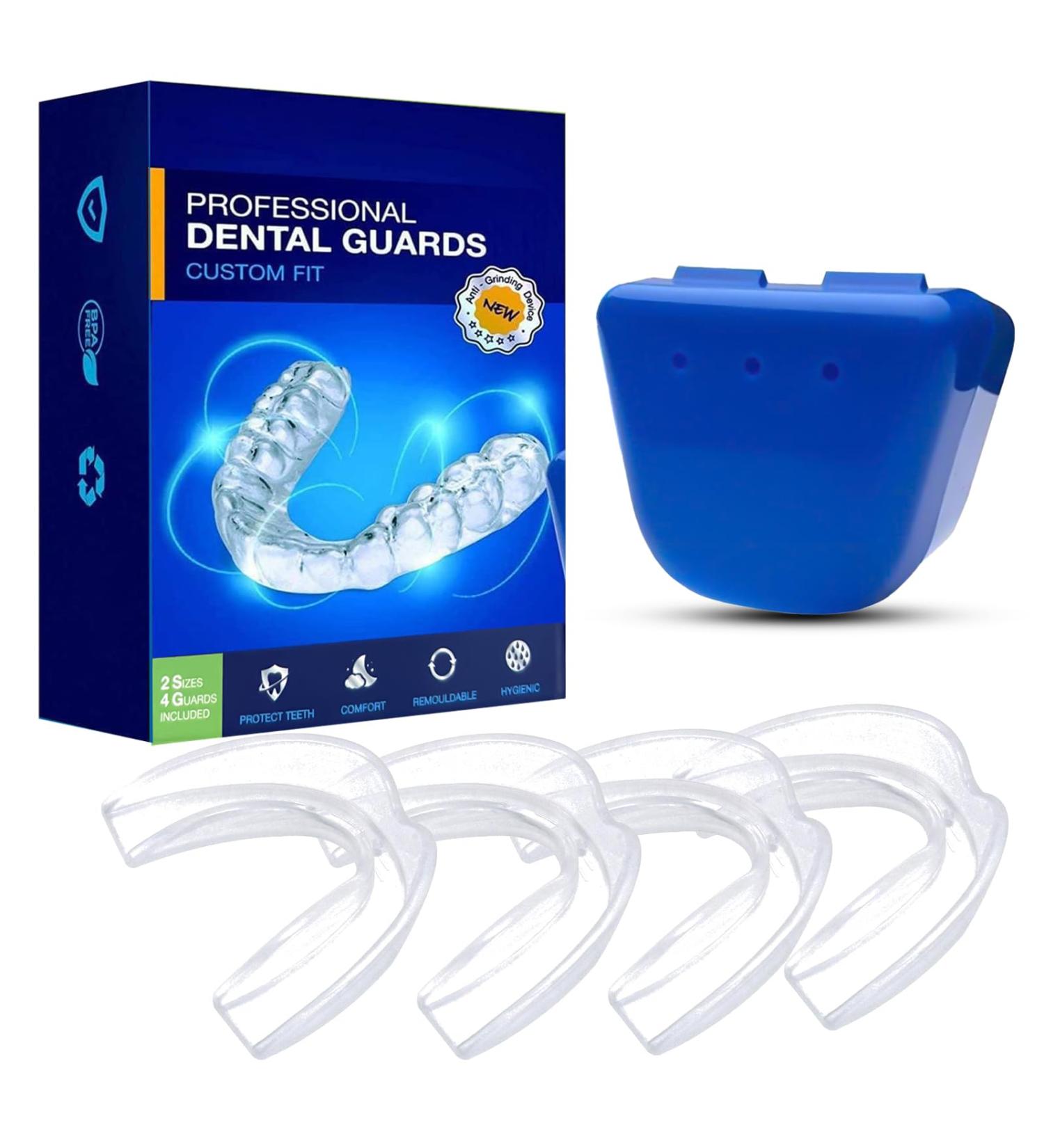 Mouth Guard for Teeth Grinding - Reusable Moldable Night Guards for Clenching - 4 Piece Set 2 Sizes - Ideal for Men & Women - International Shipping - Buy Online on GoSupps.com