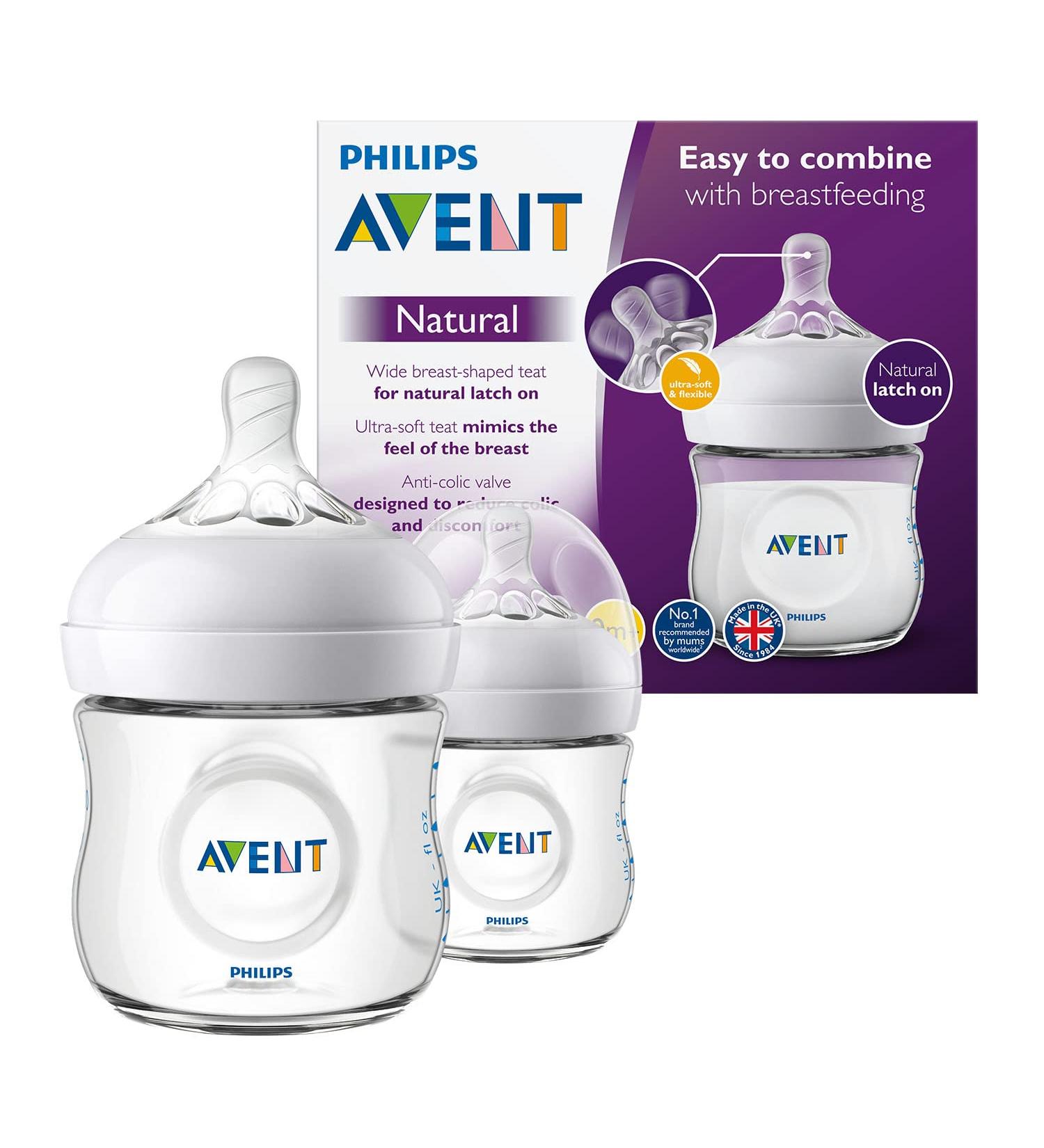 Philips Avent Natural Baby Bottle for Newborns - SCF030/27 2 Pack (125ml) | Buy Now for International Shipping - Buy Online on GoSupps.com