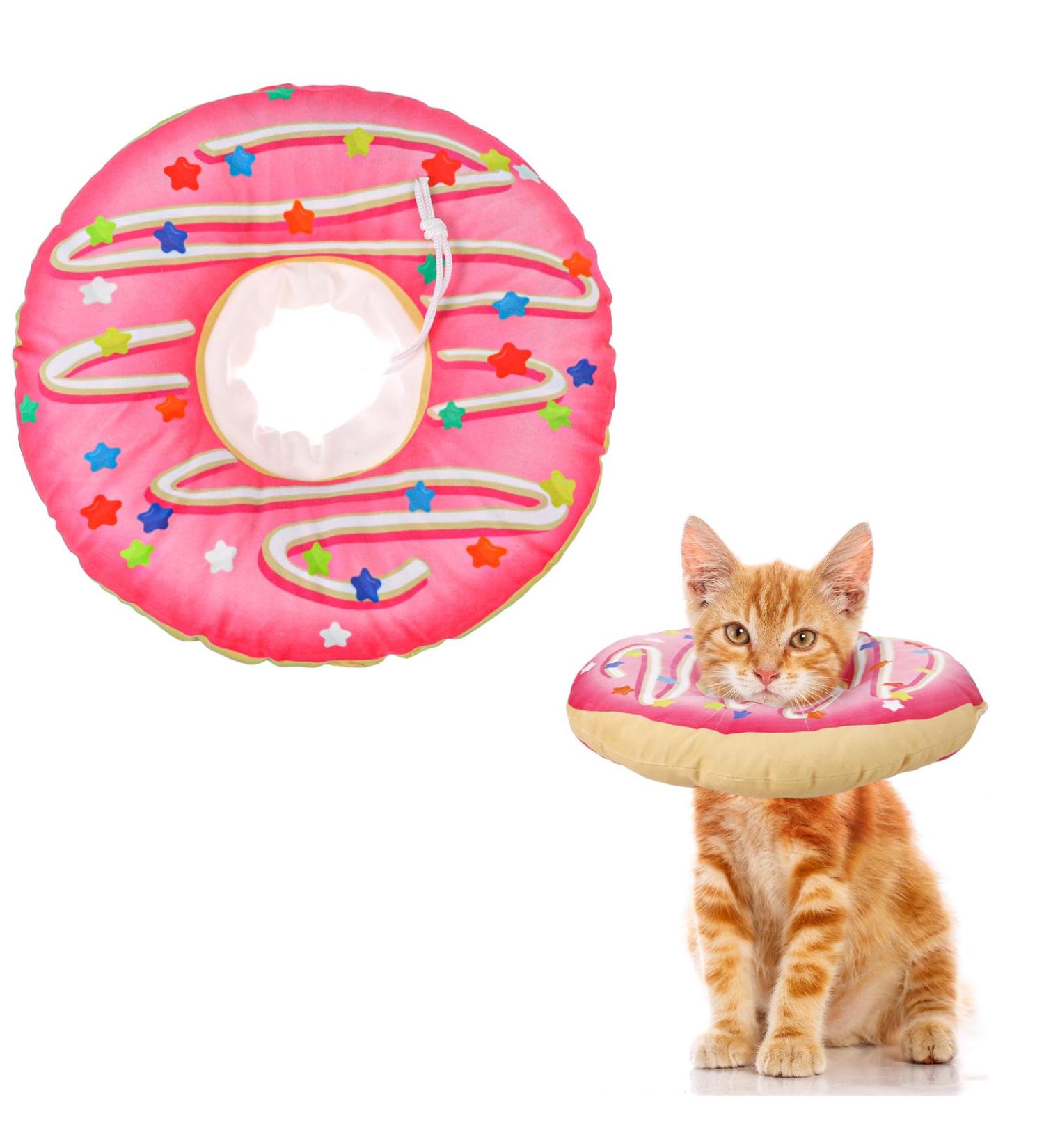 Adjustable Soft Cat Collar | Anti-Bite Protective Donut Collar for Kittens & Puppies | Post-Surgery & Injury Relief (Rosa-L) - International Shipping Available - Buy Online on GoSupps.com
