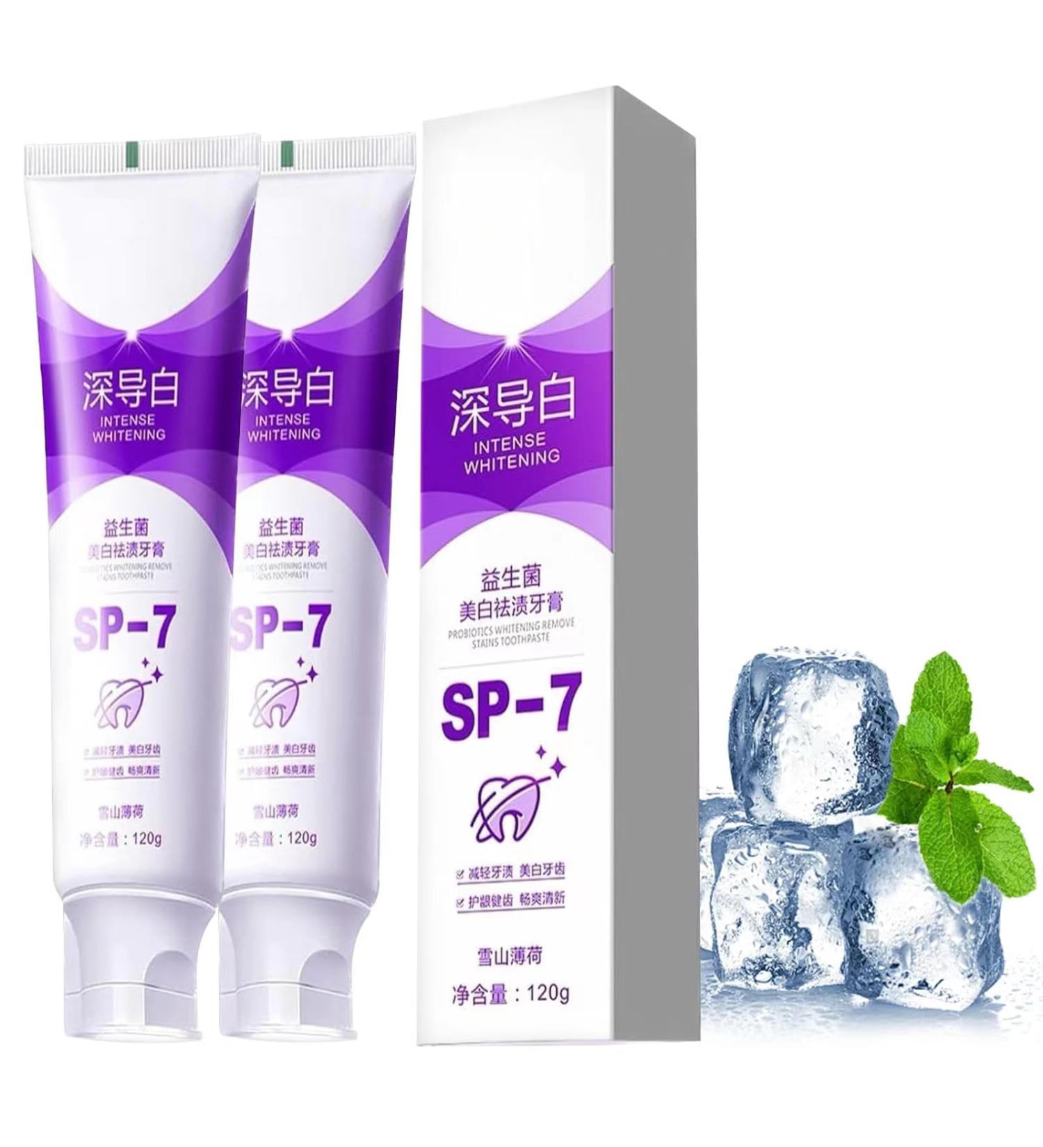 SP-7 Ultra Whitening Toothpaste (2pcs) - Probiotics Formula for Deep Cleaning Fresh Breath & Stain Removal - 240g - Buy Online on GoSupps.com
