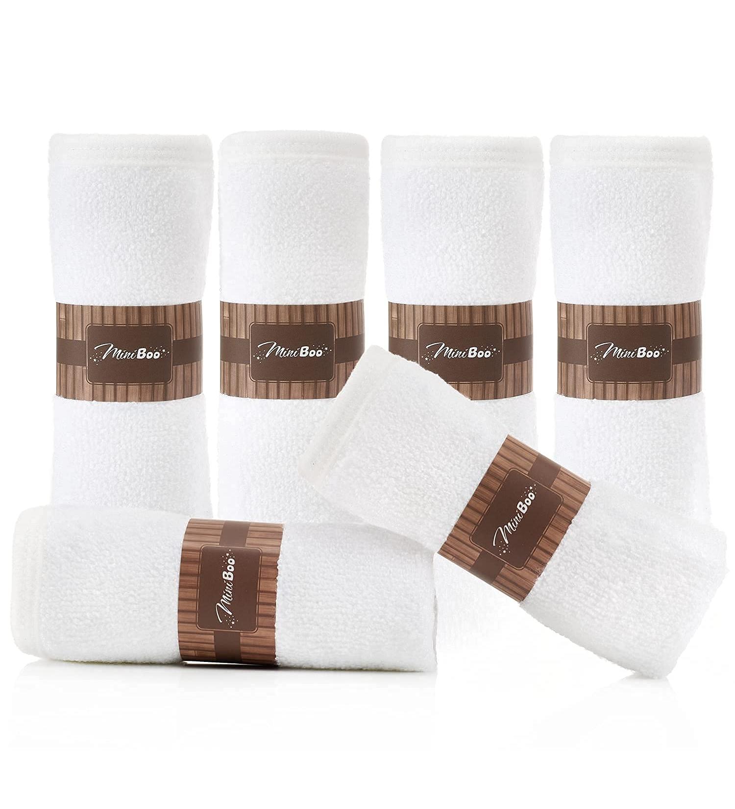 MINIBOO Bamboo Baby Washcloths Extra Soft Absorbent Sensitive Skin Newborn Bath Towel Baby Essentials Gifts
