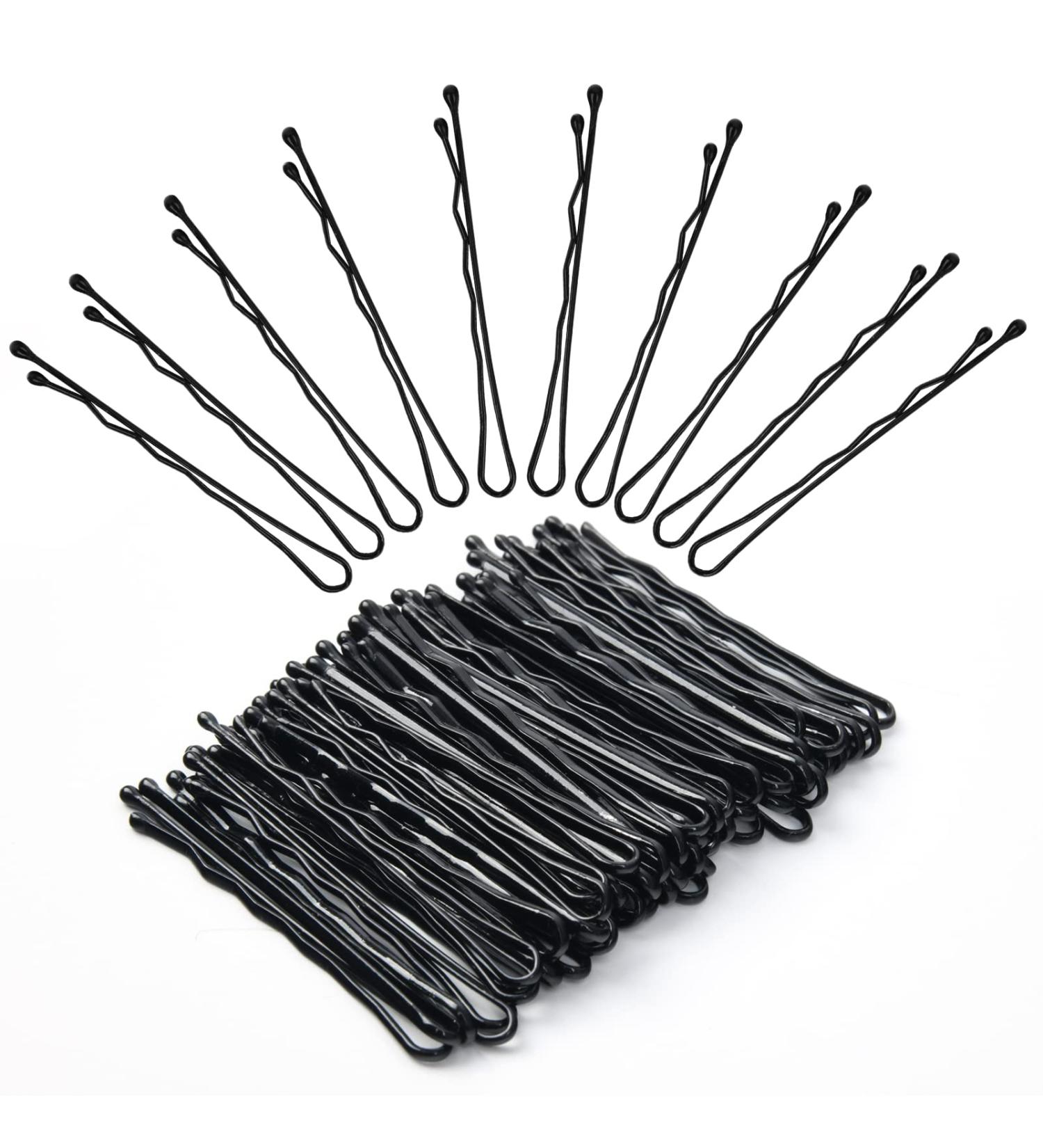 Vlasy 60 Count Black Wave Bobby Pins for Women and Girls - Invisible Hair Clips for All Hair Types - Bulk Hair Accessories - Buy Online on GoSupps.com
