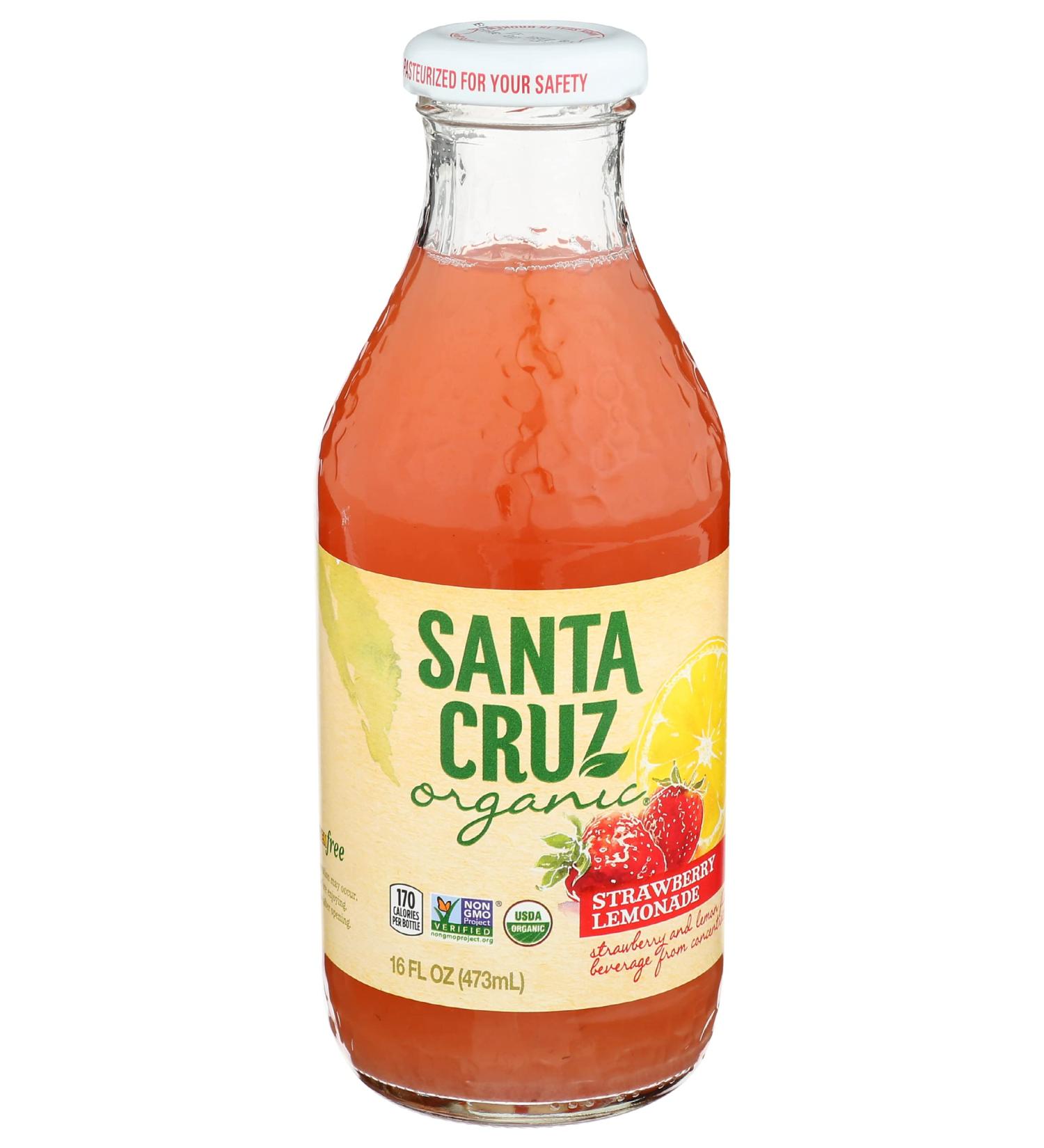 Santa Cruz Organic Strawberry Lemonade - 16 fl oz - Buy Online on GoSupps.com