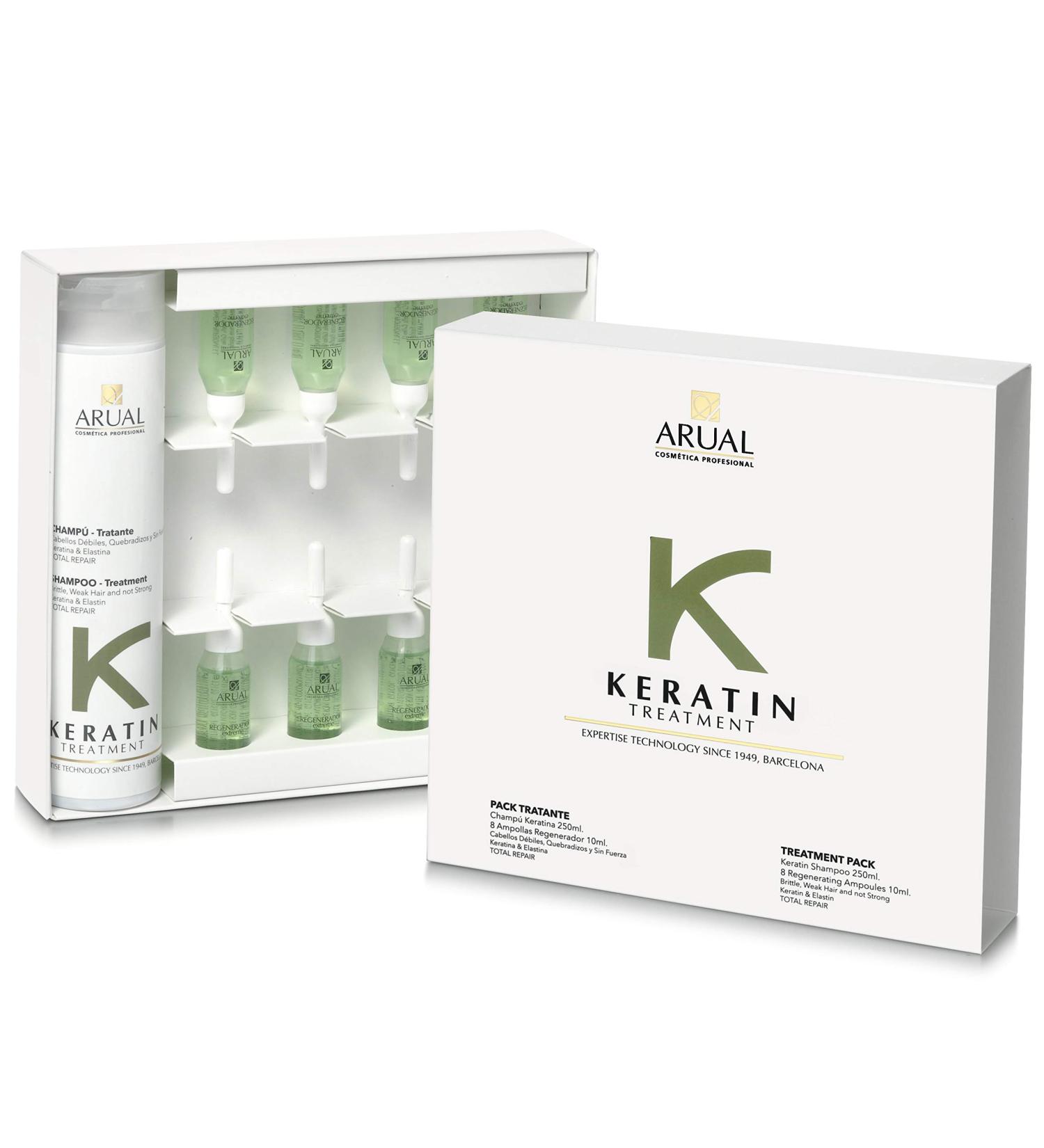 Arual Keratin Shampoo Pack 251 ml + Ampoules 8U - Buy Online on GoSupps.com