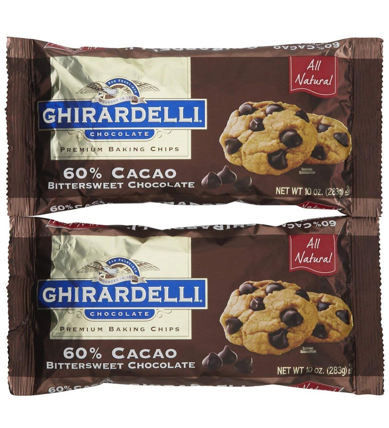 Ghirardelli Bittersweet 60% Cacao Baking Chips 10 oz - 2 Pack - Buy Online on GoSupps.com