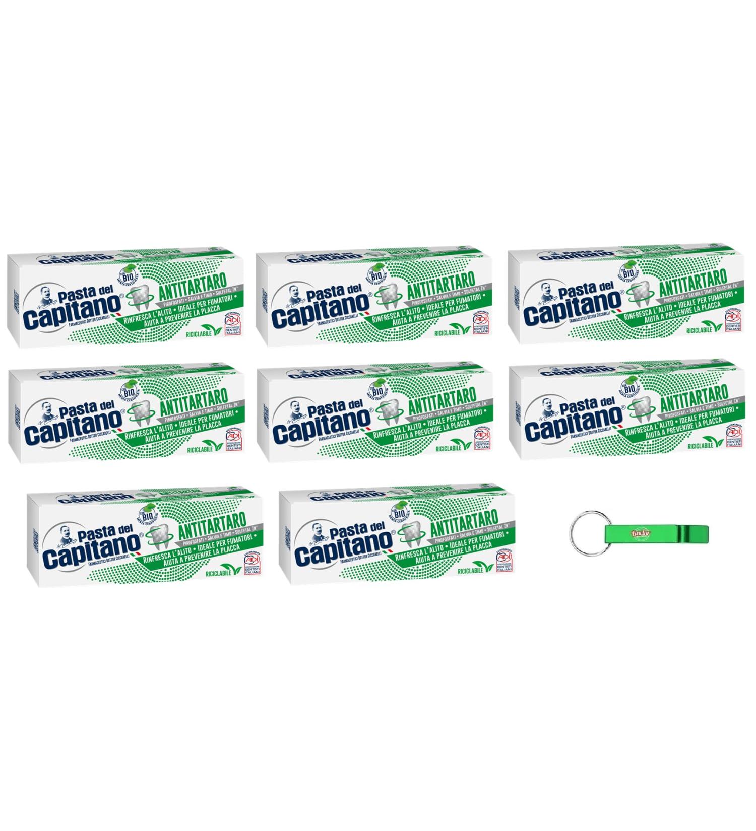 Buy 8x Pasta del Capitano Antitartar Toothpaste 100ml + Free Beni Culinari Keychain | International Shipping Available - Buy Online on GoSupps.com