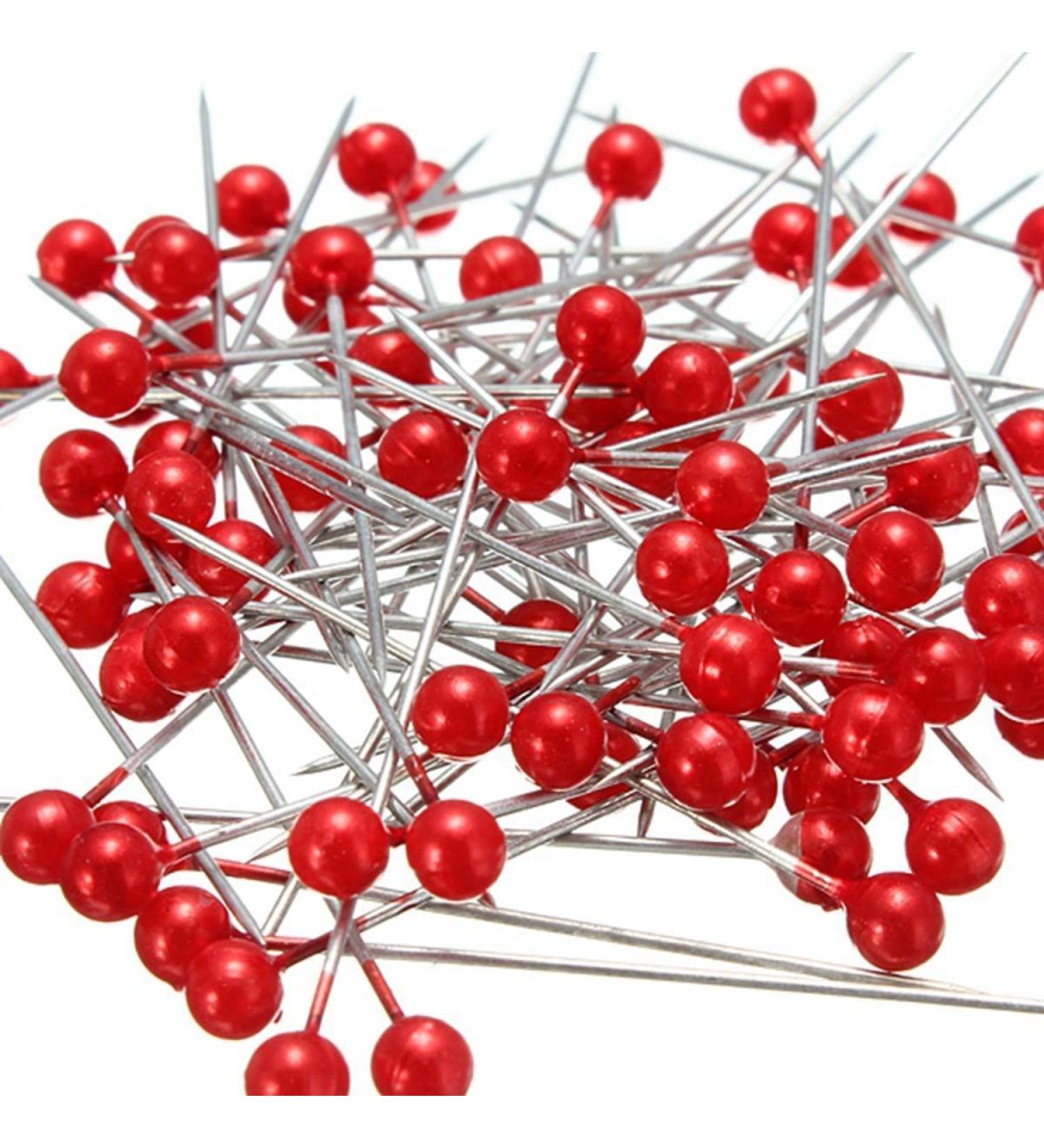 800pcs Round Pearl Head Dressmaking Pins - 3.5 cm Red - Ideal for Weddings, Corsage, Florists - Sewing Pin - Buy Online on GoSupps.com