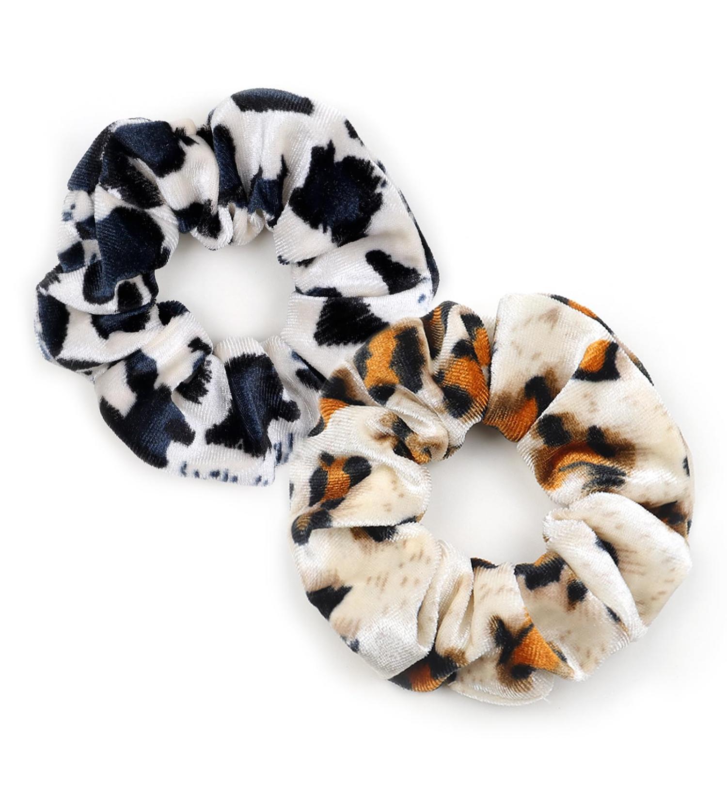 Kavya Velvet Hair Scrunchies for Women Soft Scrunchie Strong Elastic Hair Bands Leopard Bobbles Ponytail Holders Hair Accessories For Women Thick Long Fine Hair Party Bag Fillers - Buy Online on GoSupps.com