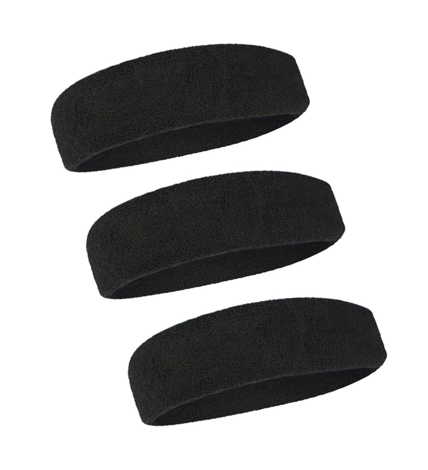 Liujzzj 3 Pack Sports Headband - Non-Slip Moisture-Wicking Cotton for Men & Women - Elastic Hair Bands for Athletics - Buy Online on GoSupps.com