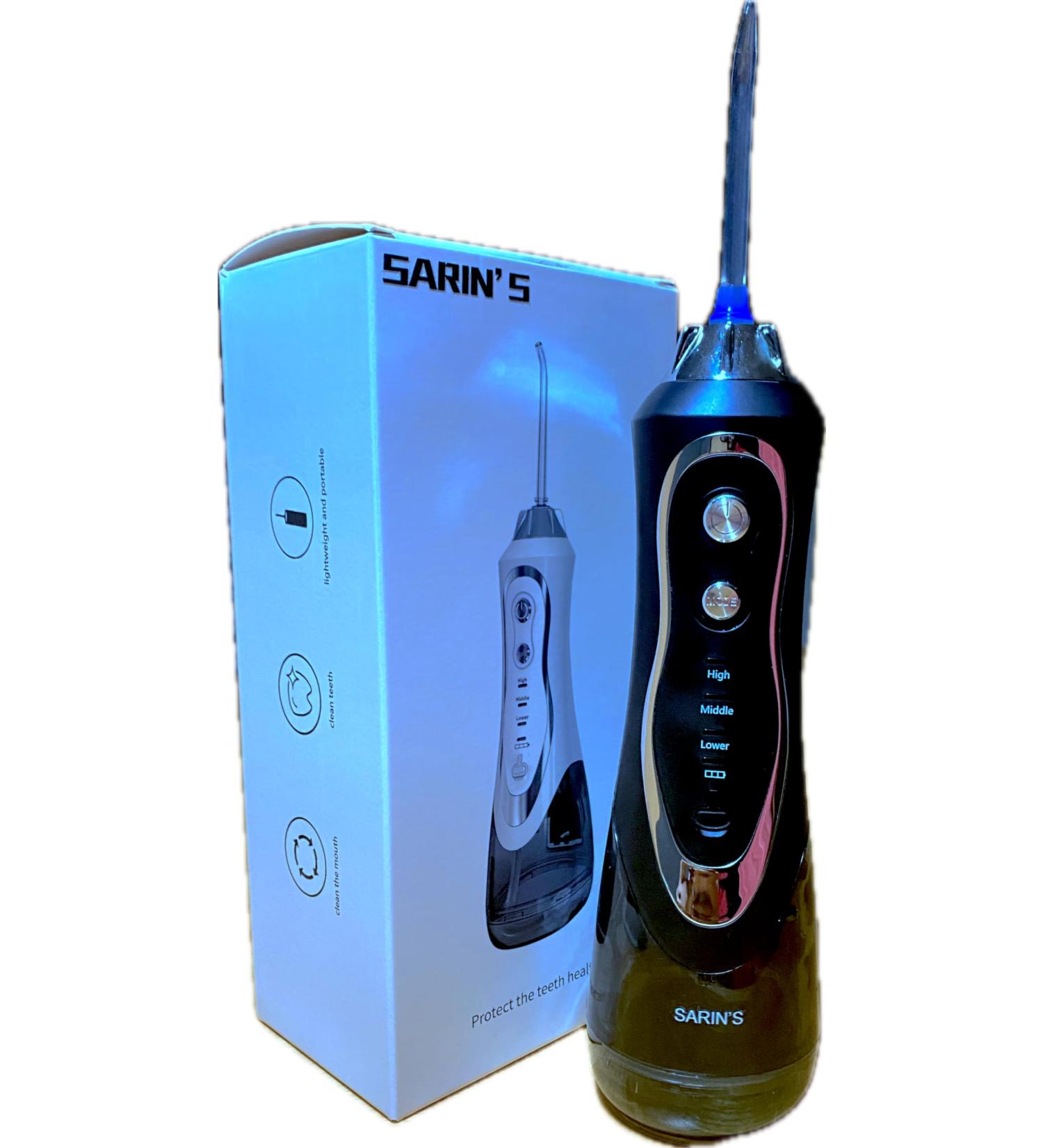 Rechargeable Dental Water Flosser - 300ml 3 Modes 4 Jet Tips Waterproof - Black | Fast International Shipping - Buy Online on GoSupps.com