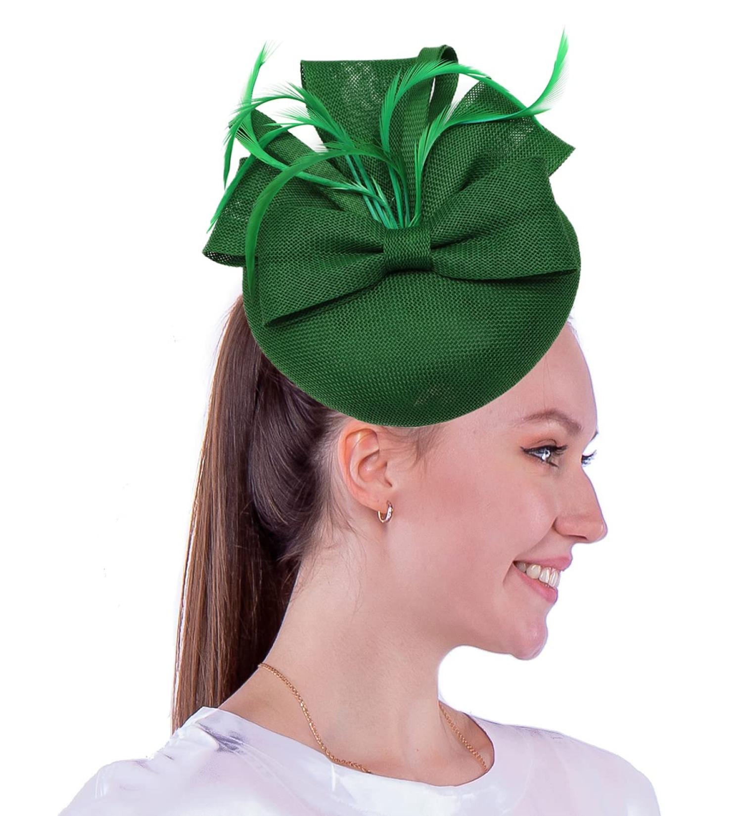 Fascinators Hat Sinamay Flower Womens Headwear Cocktail Kentucky Tea Party Bridal Derby Headband One Size A Green - Buy Online on GoSupps.com