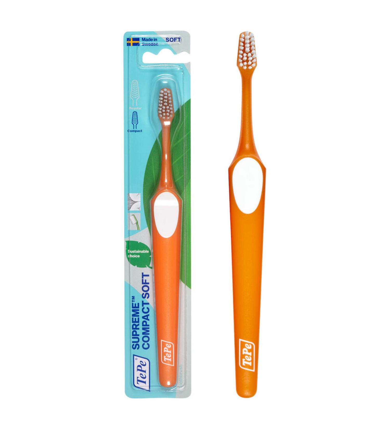 Tepe Supreme Compact Toothbrush - Conical Brush for Gentle Cleaning & Interdental Care | Random Color - Buy Online on GoSupps.com