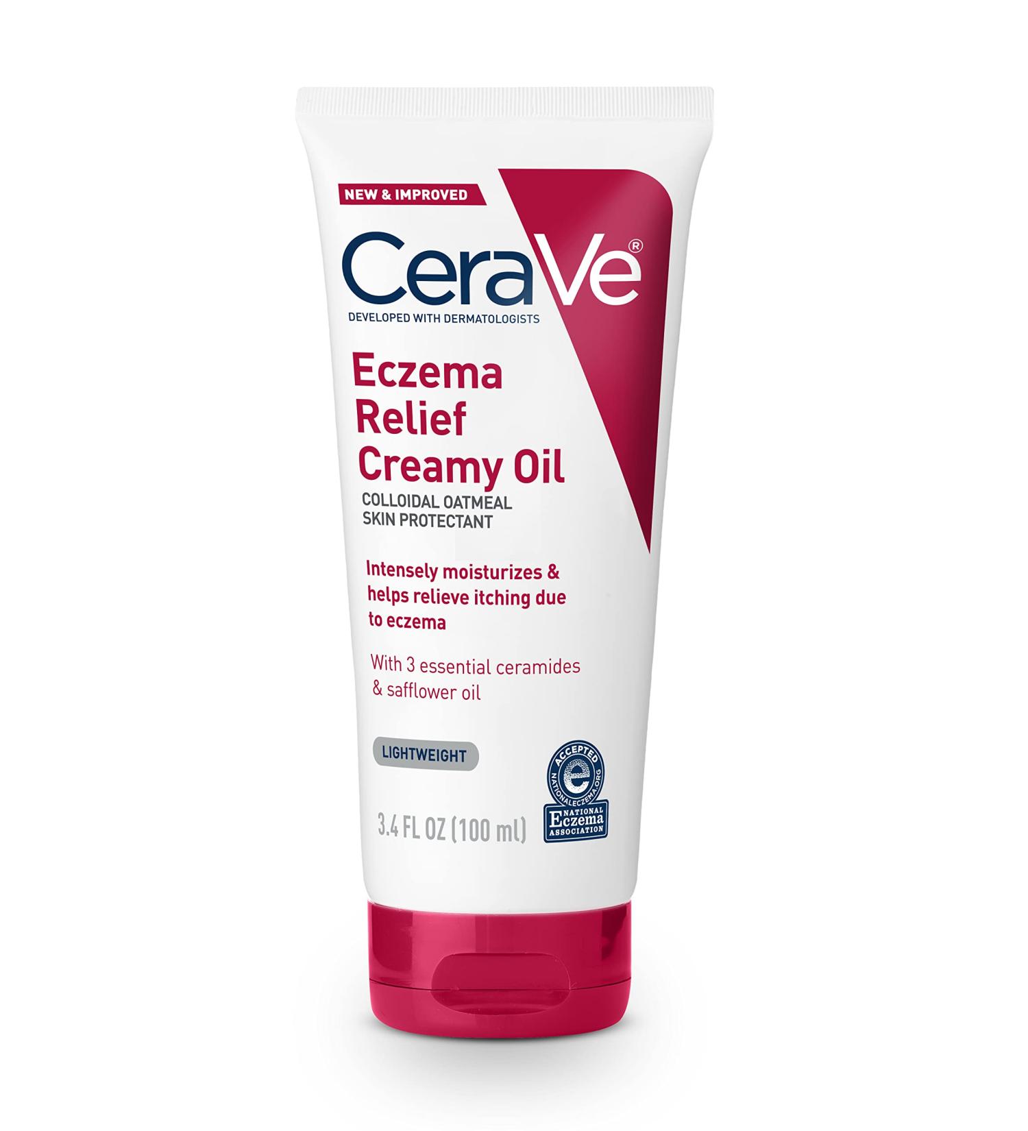 CeraVe Eczema Relief Creamy Body Oil Eczema Calming Cream With Colloidal Oatmeal & Safflower Oil For Dry Skin & Itchy Skin Relief Steroid Free & Paraben Free 3.4 Ounce 3.4 Fl Oz (Pack of 1) - Buy Online on GoSupps.com