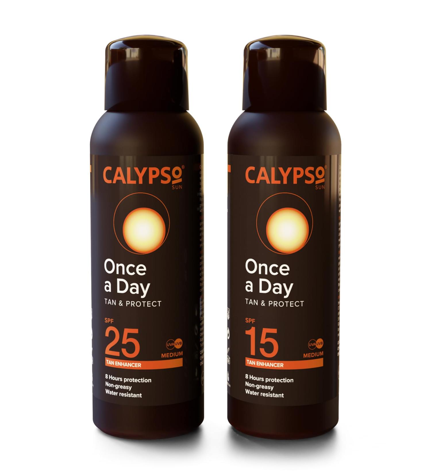 Calypso Once A Day Tan & Protect SPF15 and SPF25 Multipack - Buy Online on GoSupps.com