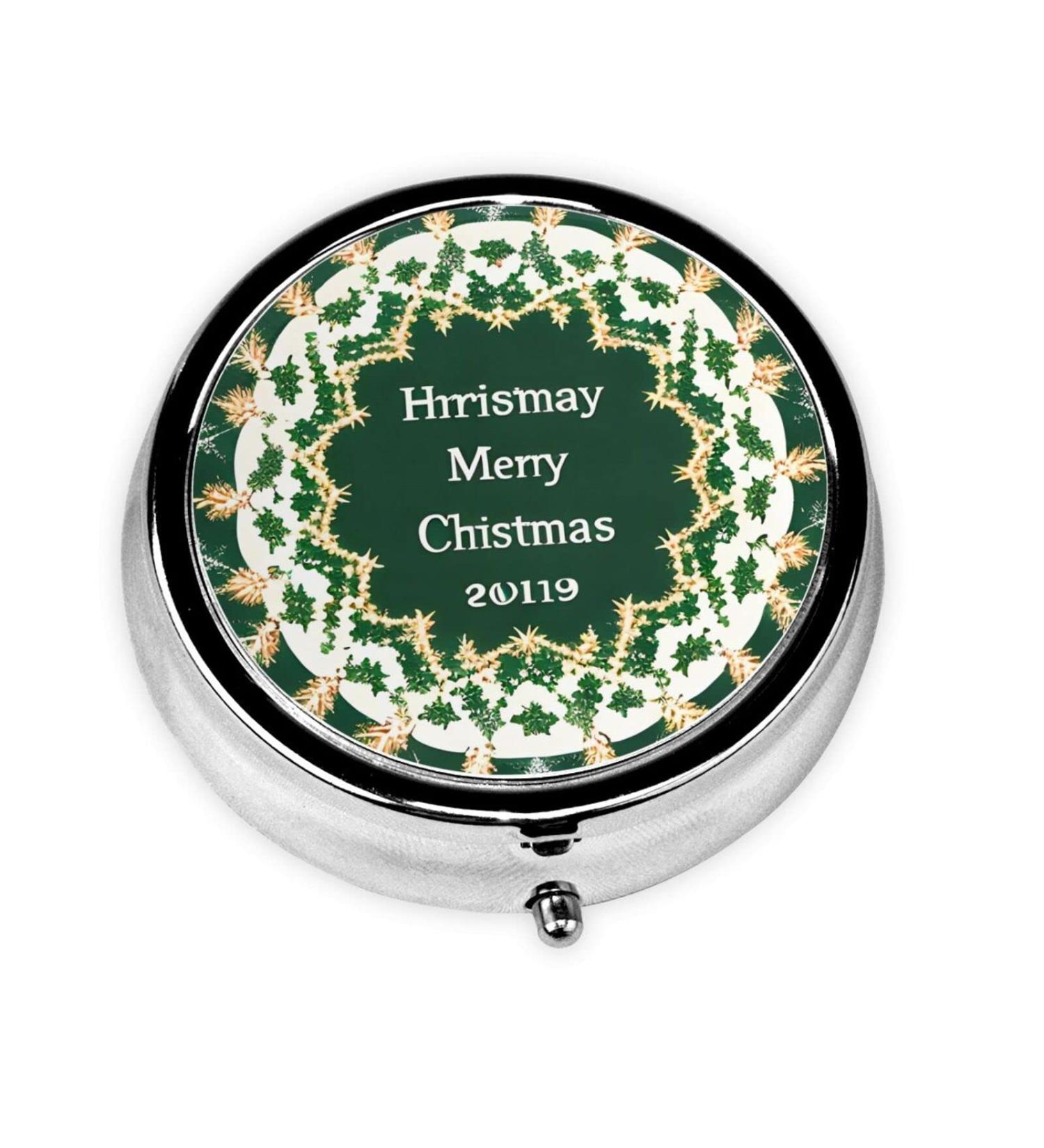 Christmas Round Pill Box Organizer | 3 Compartment Travel Pill Box - Perfect for Holiday Travel - Buy Online on GoSupps.com