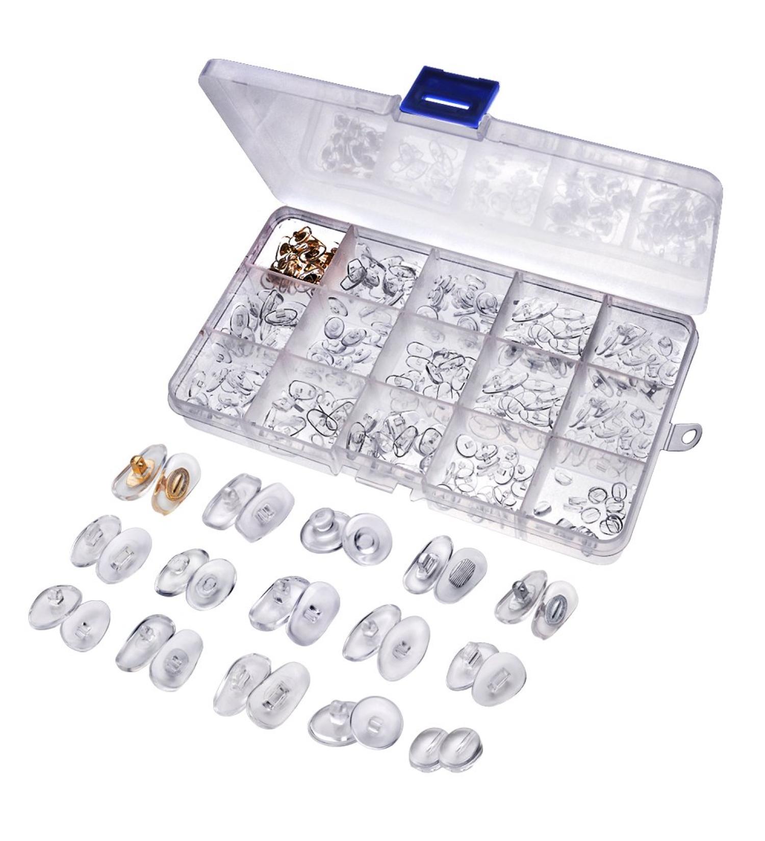 Soft PVC Nose Pads 150 Pairs | Eyeglass Repair Kit for Glasses, Sunglasses - 15 Styles - Buy Online on GoSupps.com
