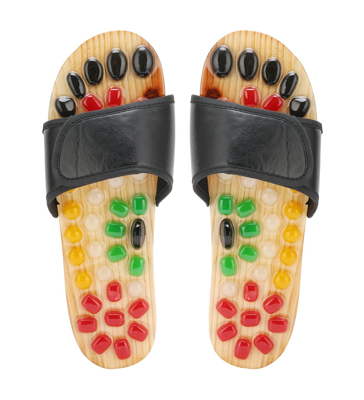 Acupressure Foot Massage Slippers - Reflexology Shoes for Pain Relief & Improved Blood Circulation | Travel Size 41-42 - Buy Online on GoSupps.com