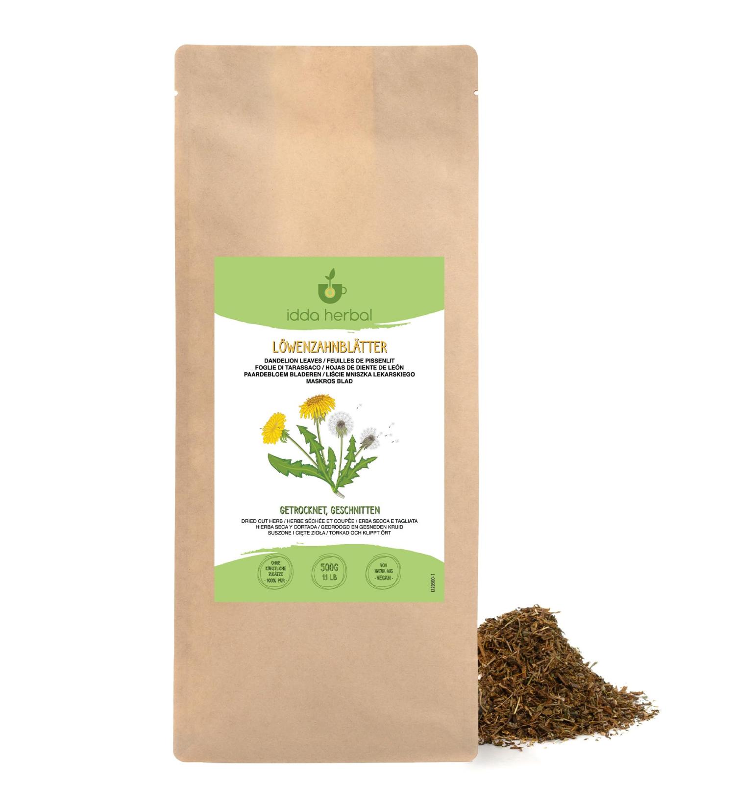  IDDA Herbal IDDA Herbal Dandelion Tea 500g Dried and Cut Leaves for Infusions Dandelion Tea - Buy Online on GoSupps.com