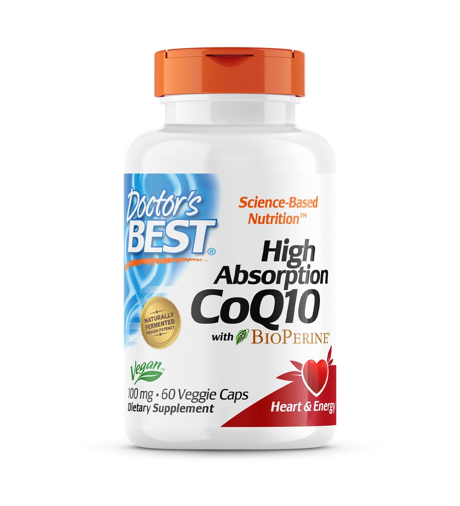Doctor's Best High Absorption CoQ10 100mg with BioPerine - 60 Veggie Caps for Optimal Heart Health - Buy Online on GoSupps.com