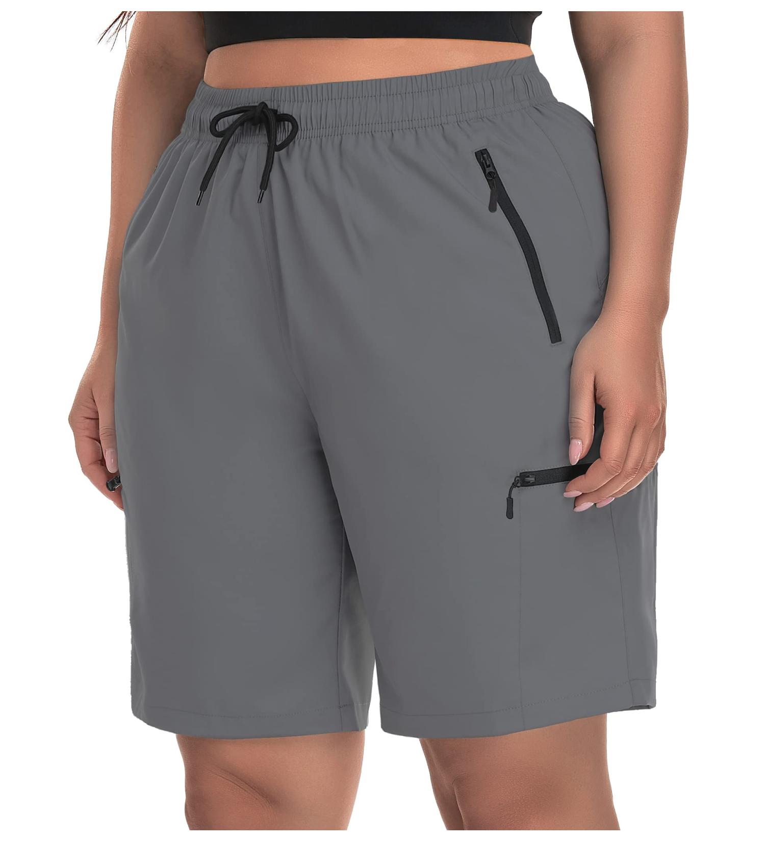 SEKINO Women's Plus Size Gray Hiking Cargo Shorts | Quick Dry & Lightweight Outdoor Shorts (2X) - Buy Online on GoSupps.com